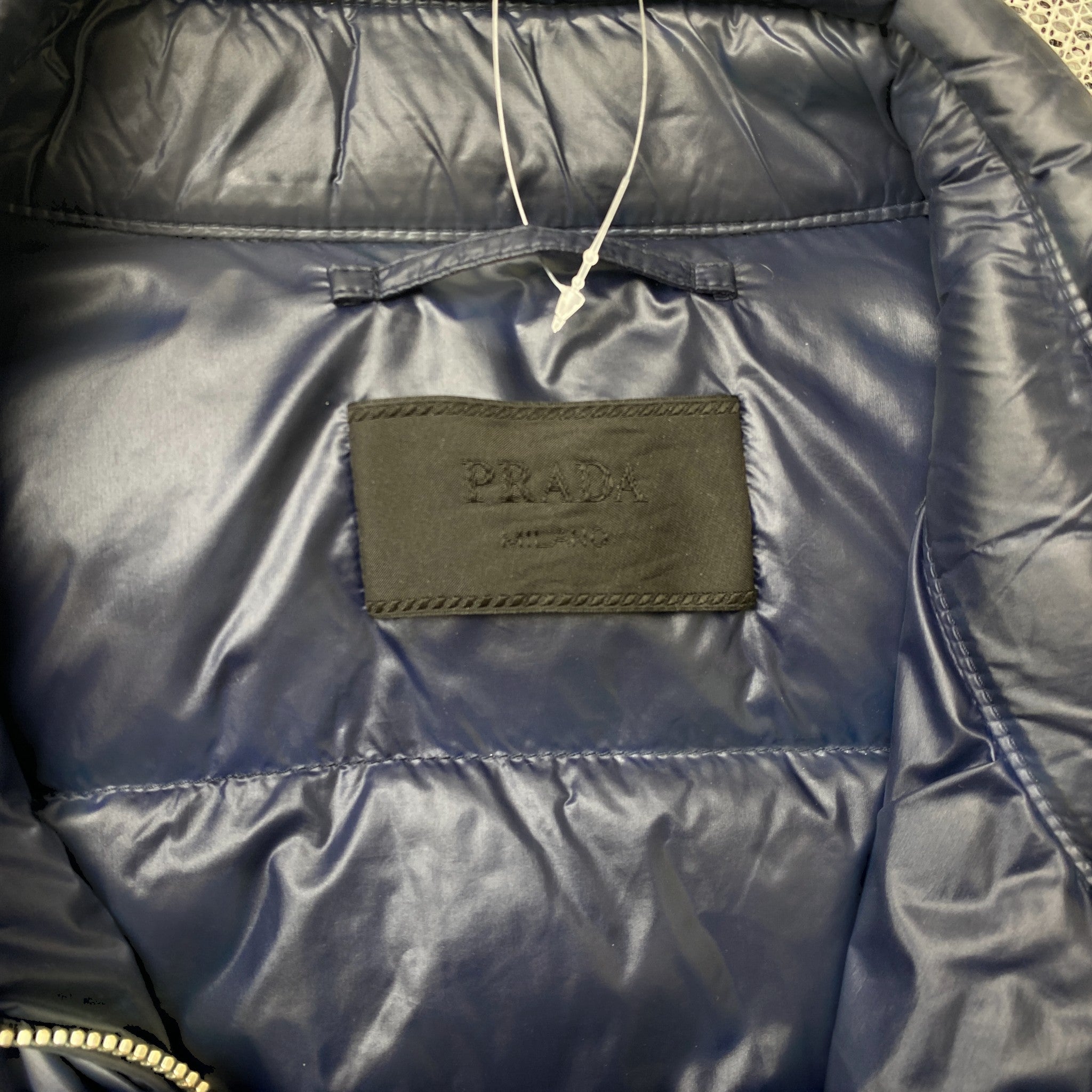 Men's Plaque Logo Down Jacket Navy Size IT 52 / XL