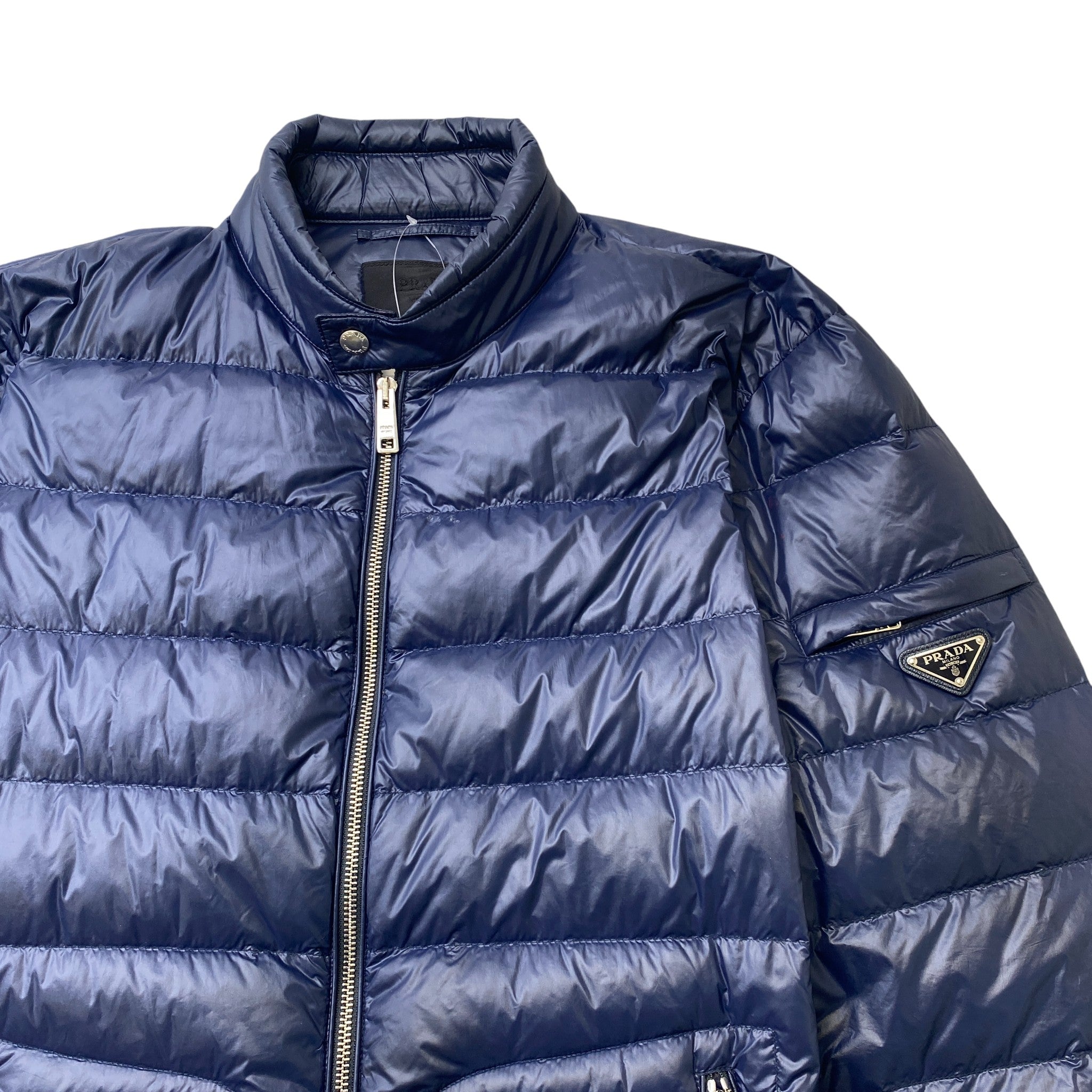 Men's Plaque Logo Down Jacket Navy Size IT 52 / XL