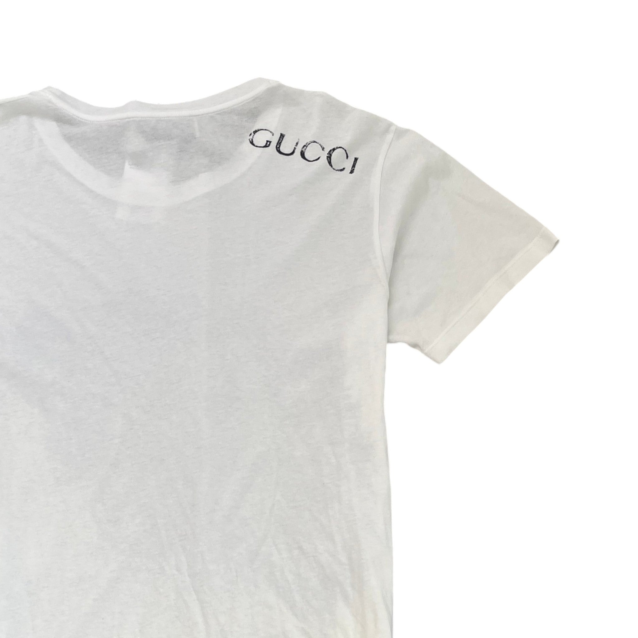 Men's Tiger Print Distressed T-Shirt White Size M
