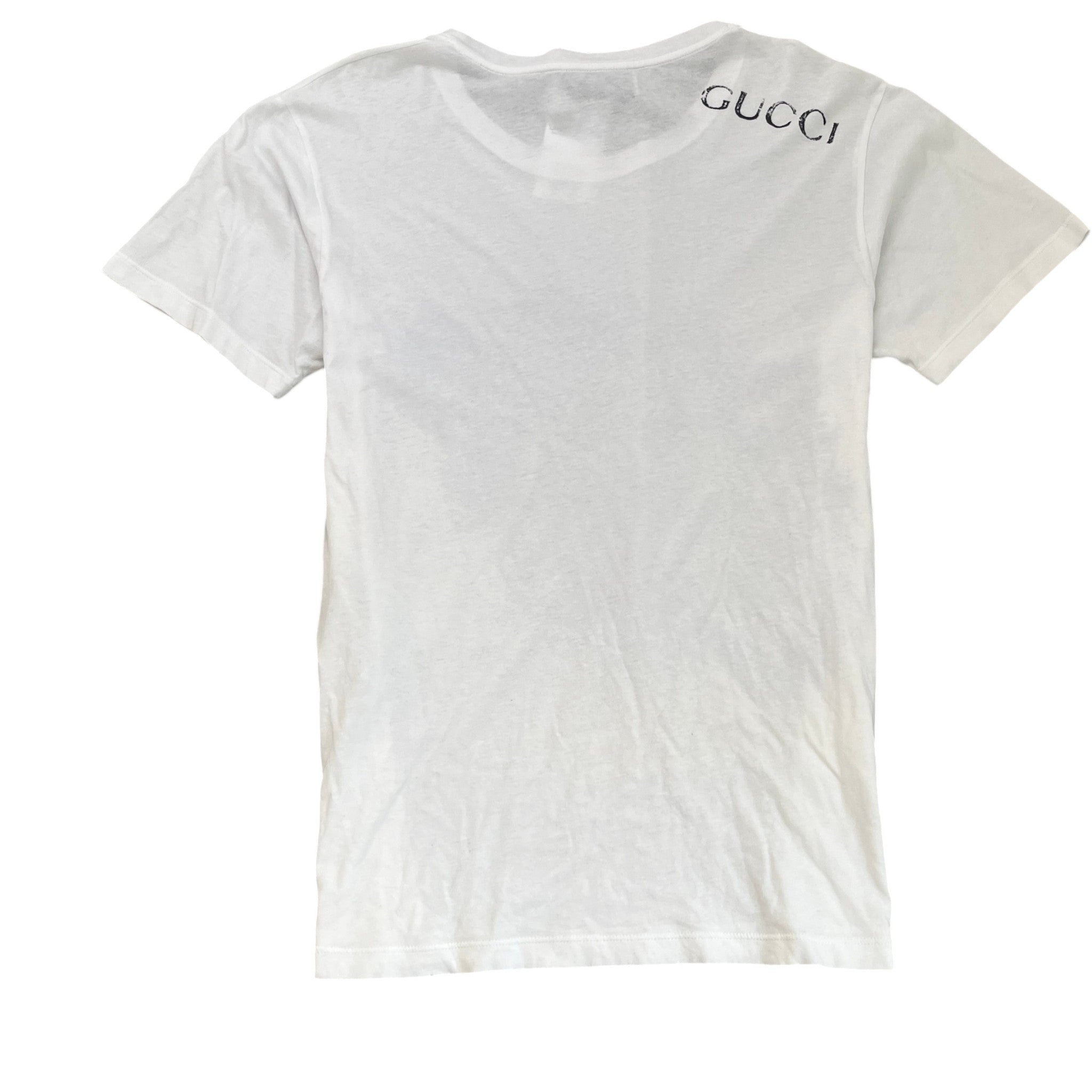 Men's Tiger Print Distressed T-Shirt White Size M