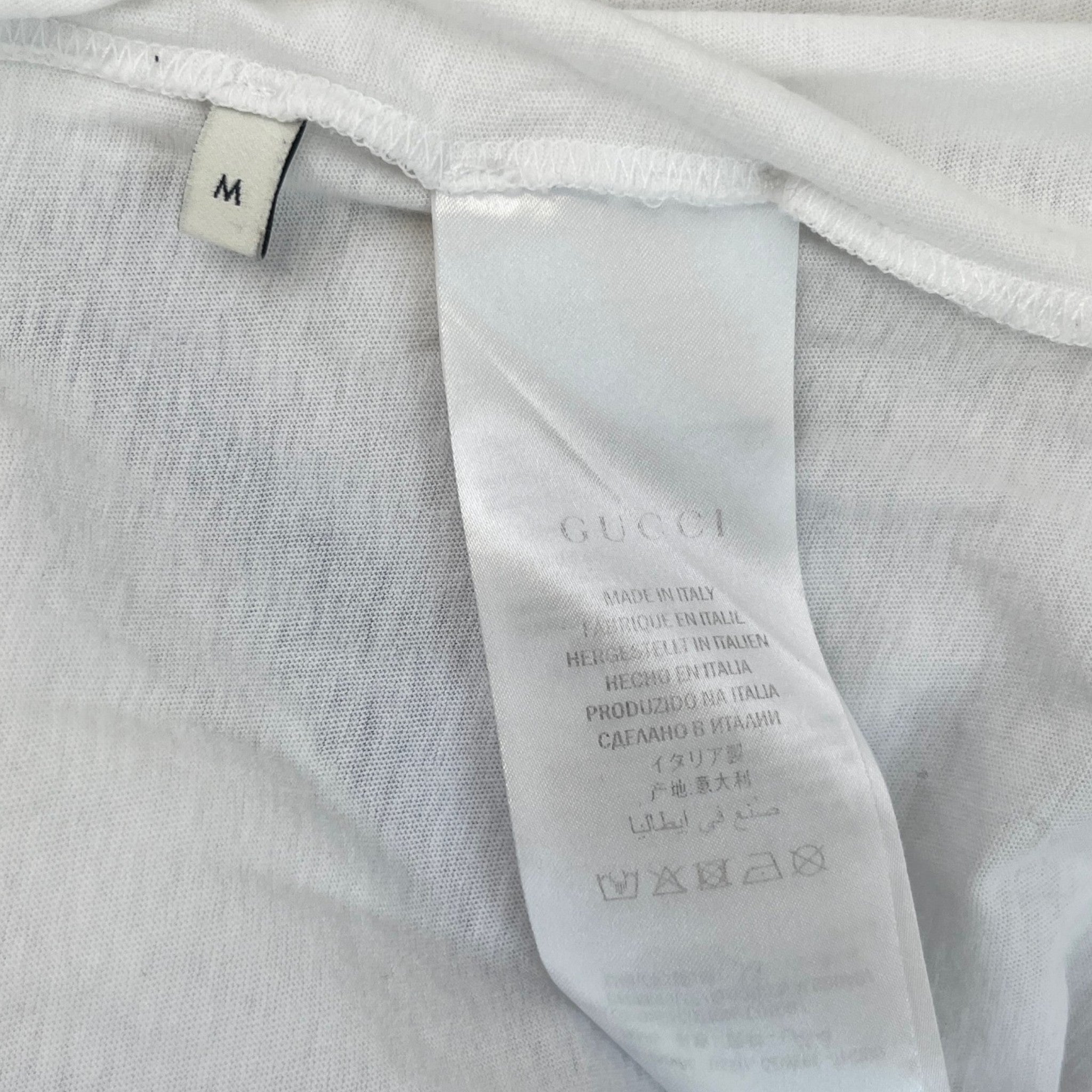 Men's Tiger Print Distressed T-Shirt White Size M