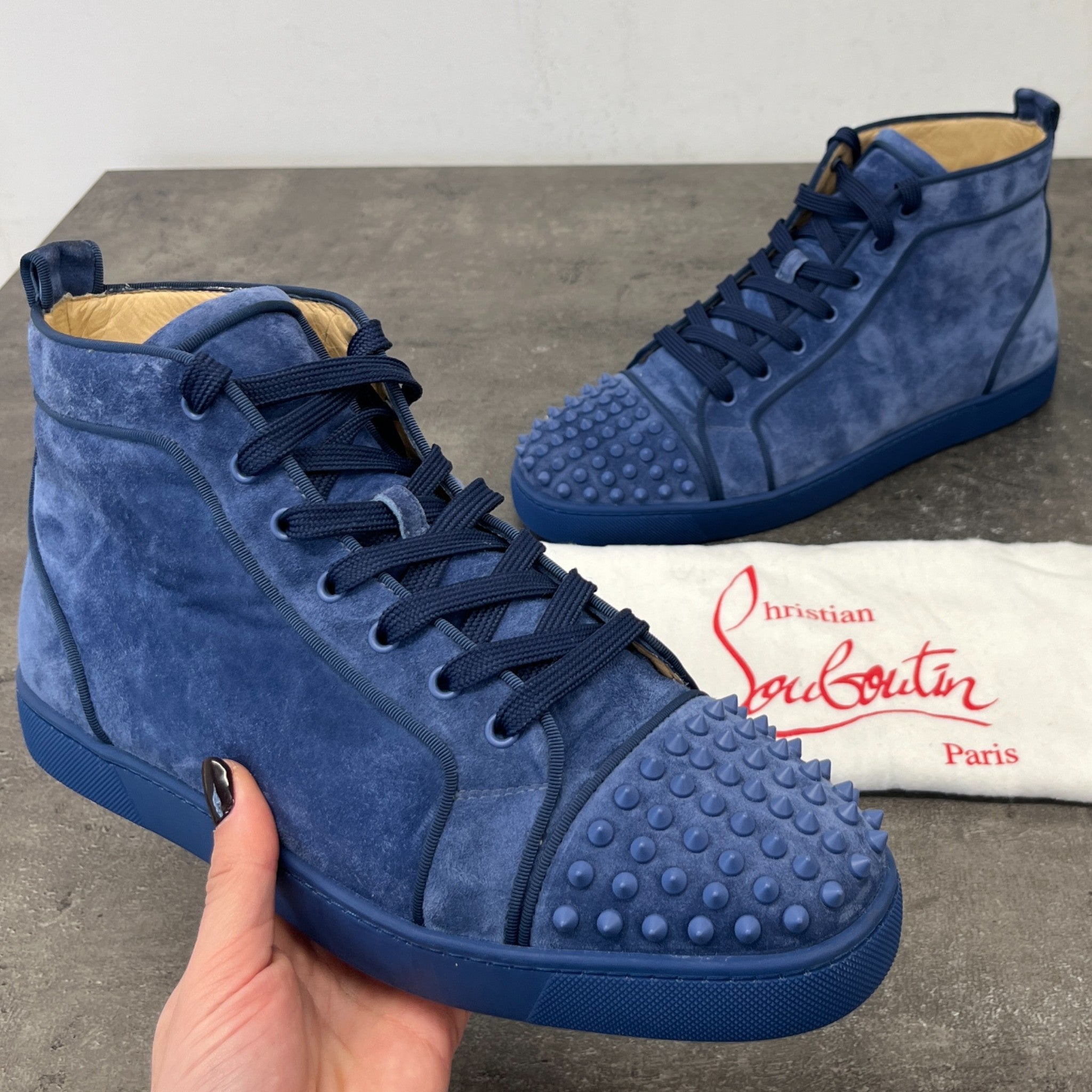 Men's Louis Spikes High Trainers Blue Size EU 46 / UK 12