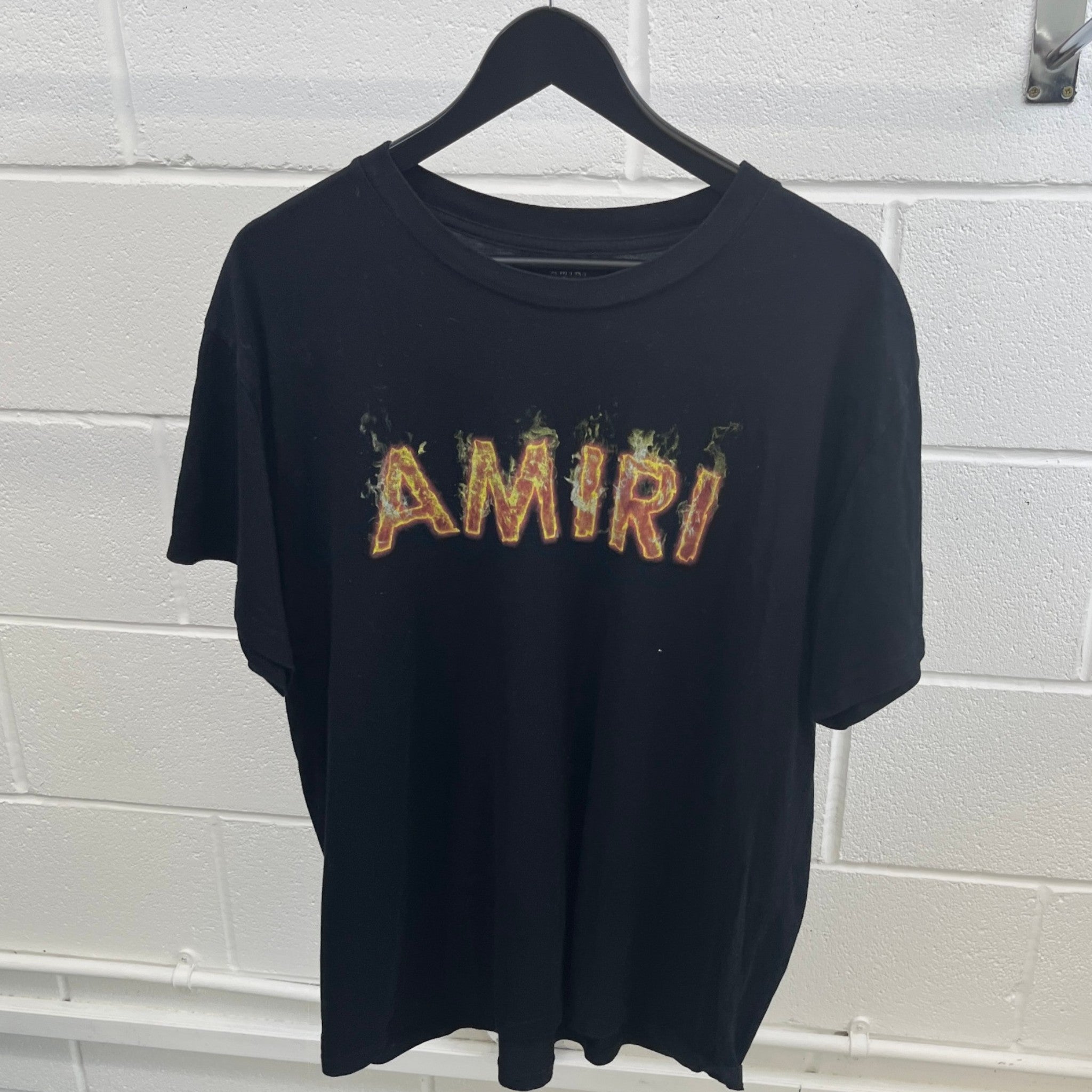 Men's Flame Logo T-Shirt Black Size M