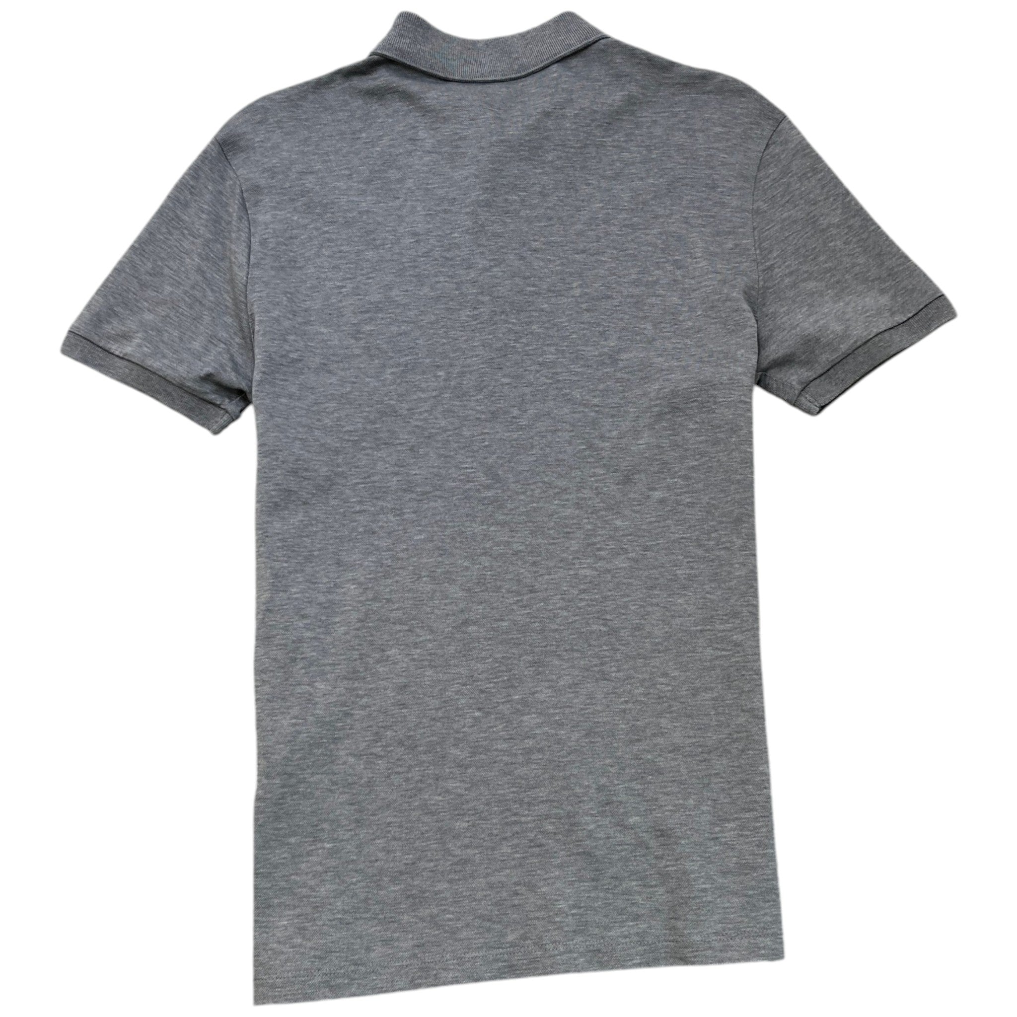 Men's Embroidered Circle Logo Polo Shirt Grey Size S