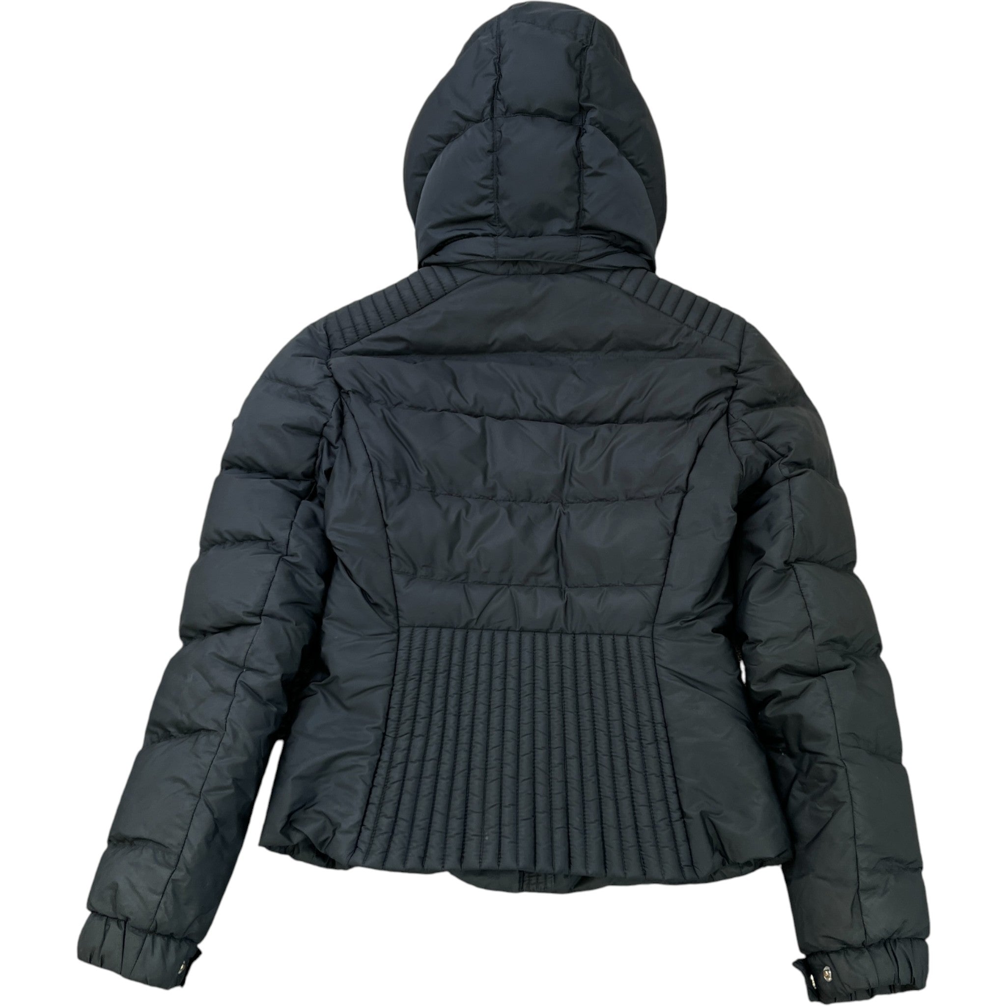 Women's Plaque Logo Re-Nylon Down Jacket Black Size IT 42 / UK 10