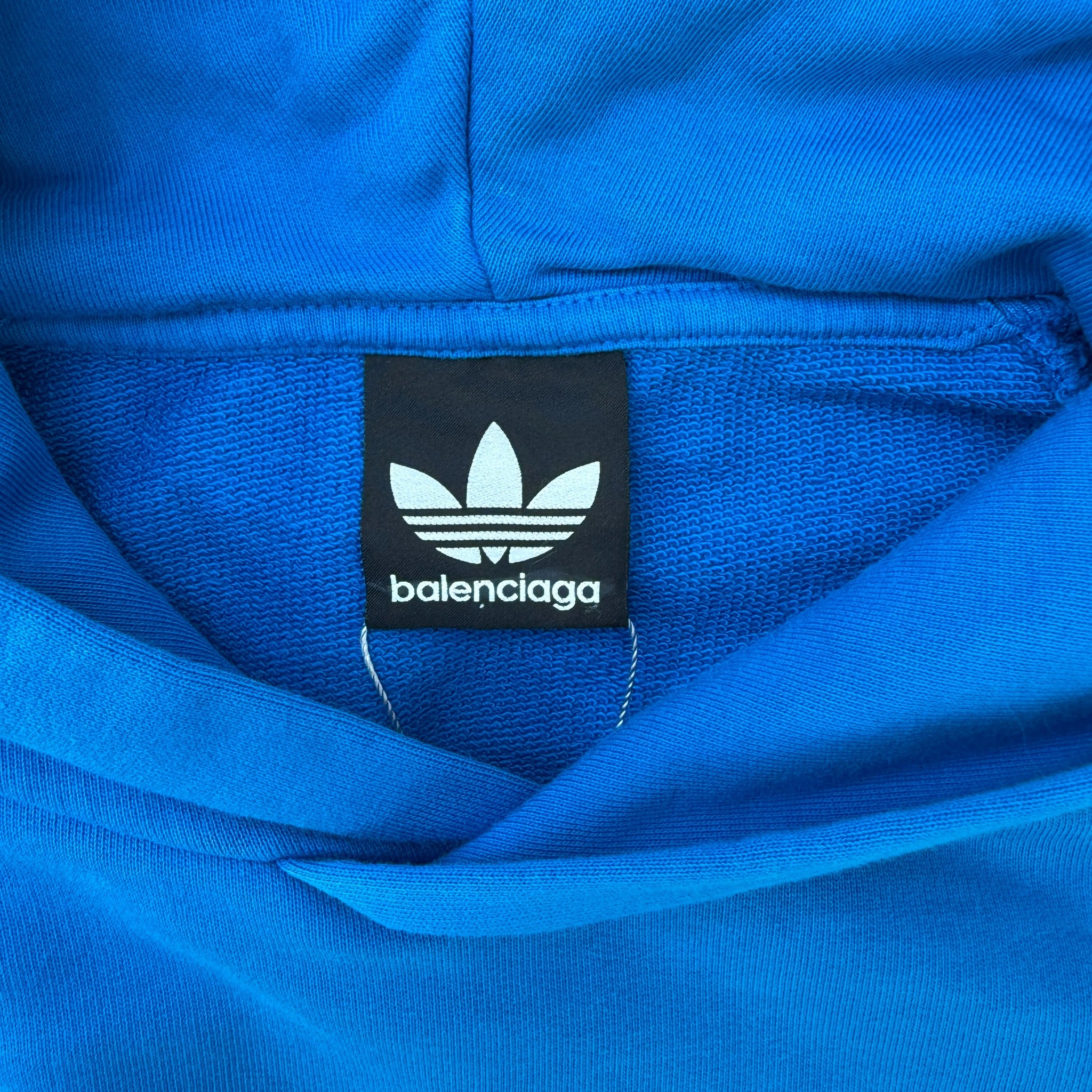 Men's X Adidas Embroidered Logo Hoodie Blue Size S