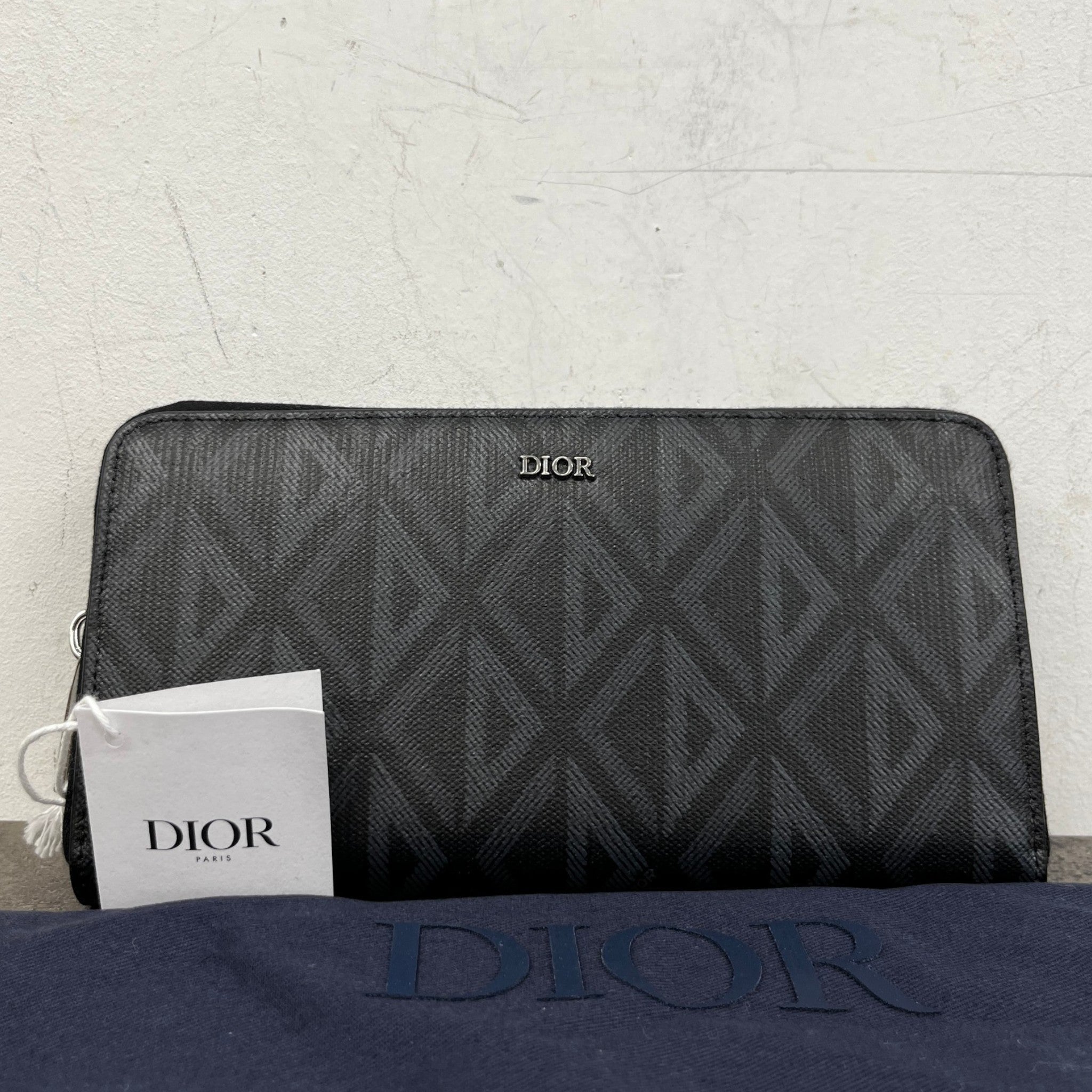 Men's Cd Diamond Wallet Grey