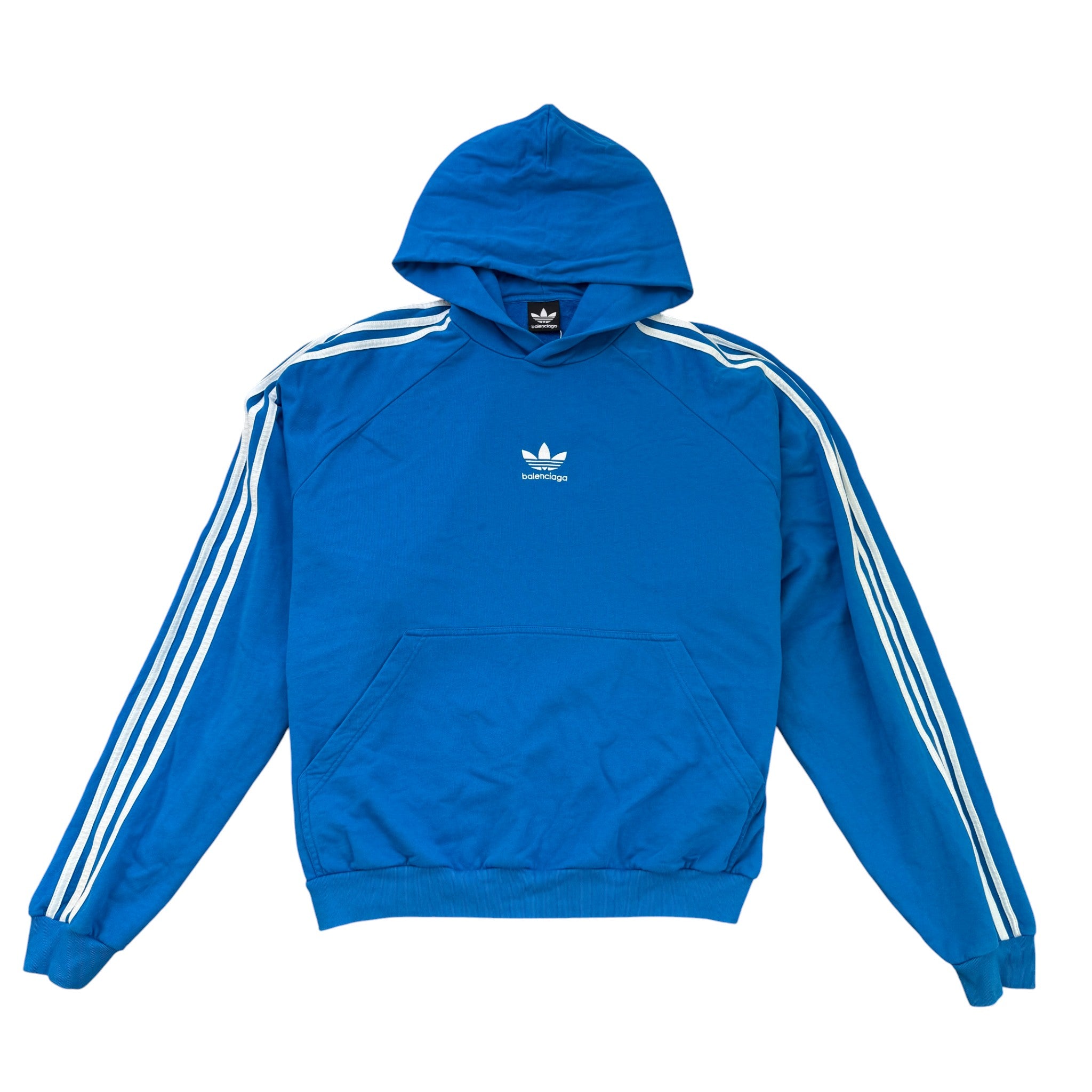 Men's X Adidas Embroidered Logo Hoodie Blue Size S