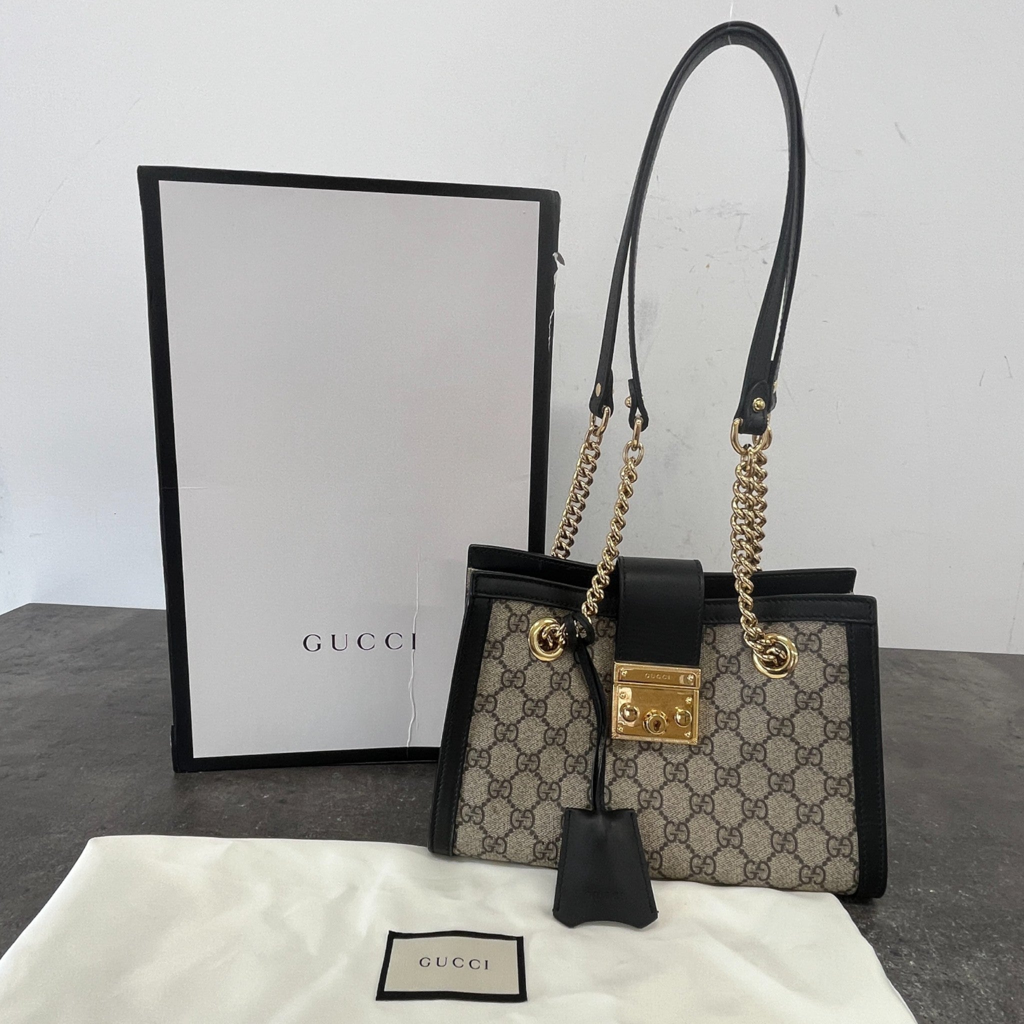 Women's Gg Supreme Padlock Bag Beige