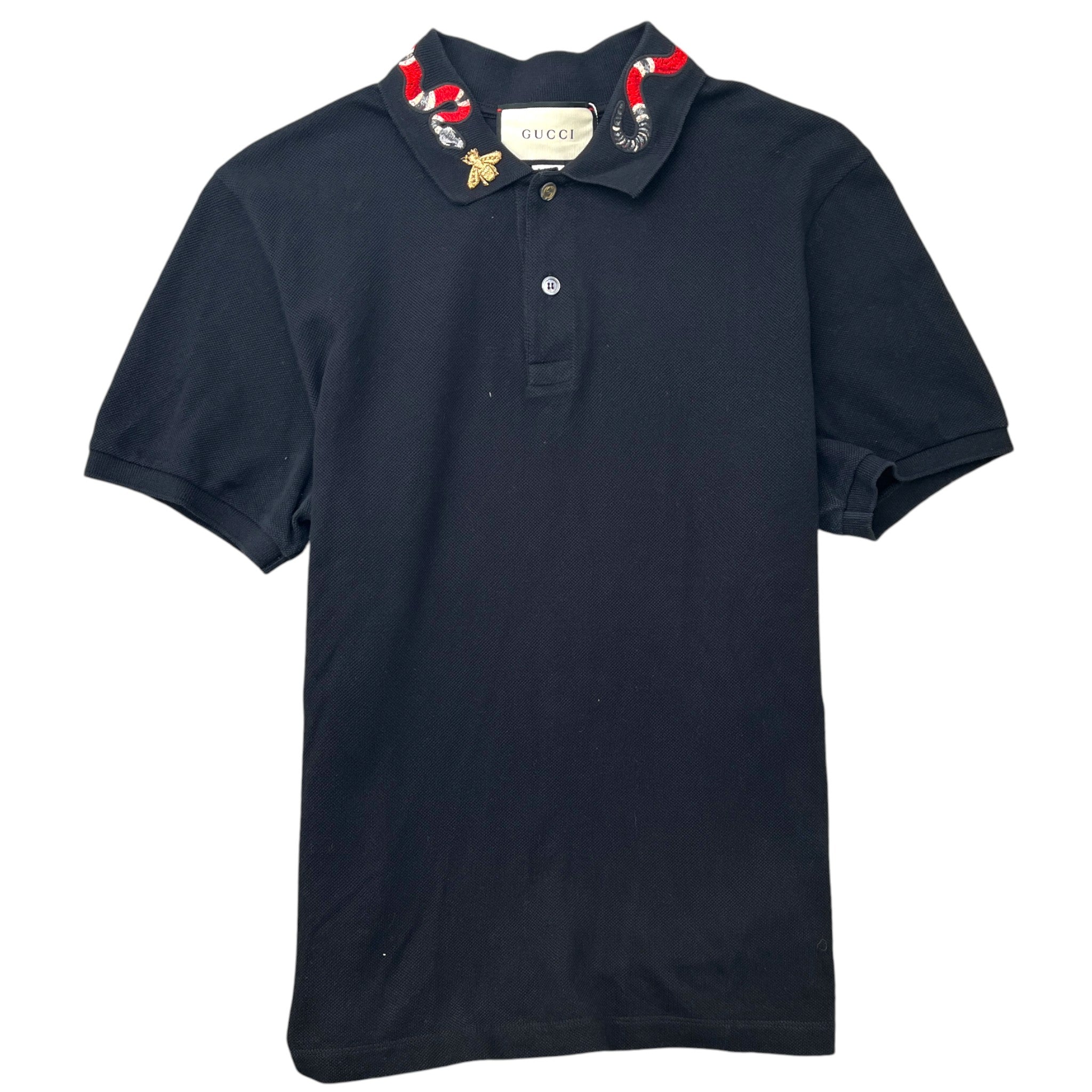 Men's Kingsnake Collar Polo Shirt Black Size XL