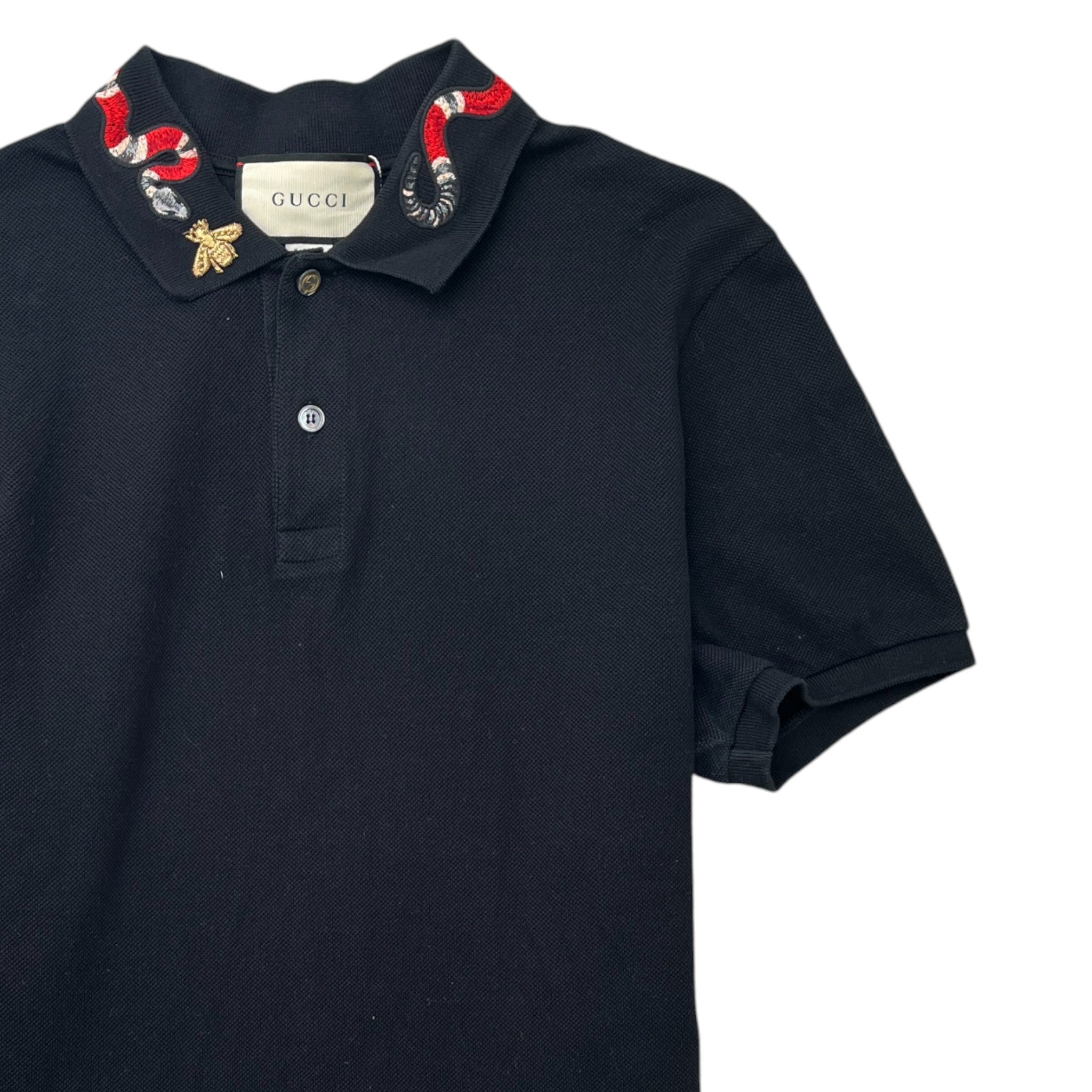 Men's Kingsnake Collar Polo Shirt Black Size XL