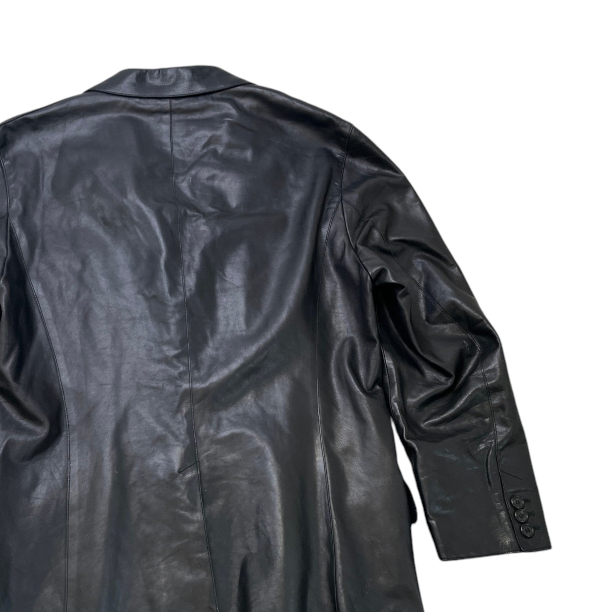 Men's Leather Blazer (Rrp £4150) Jacket Black Size IT 52 / XL