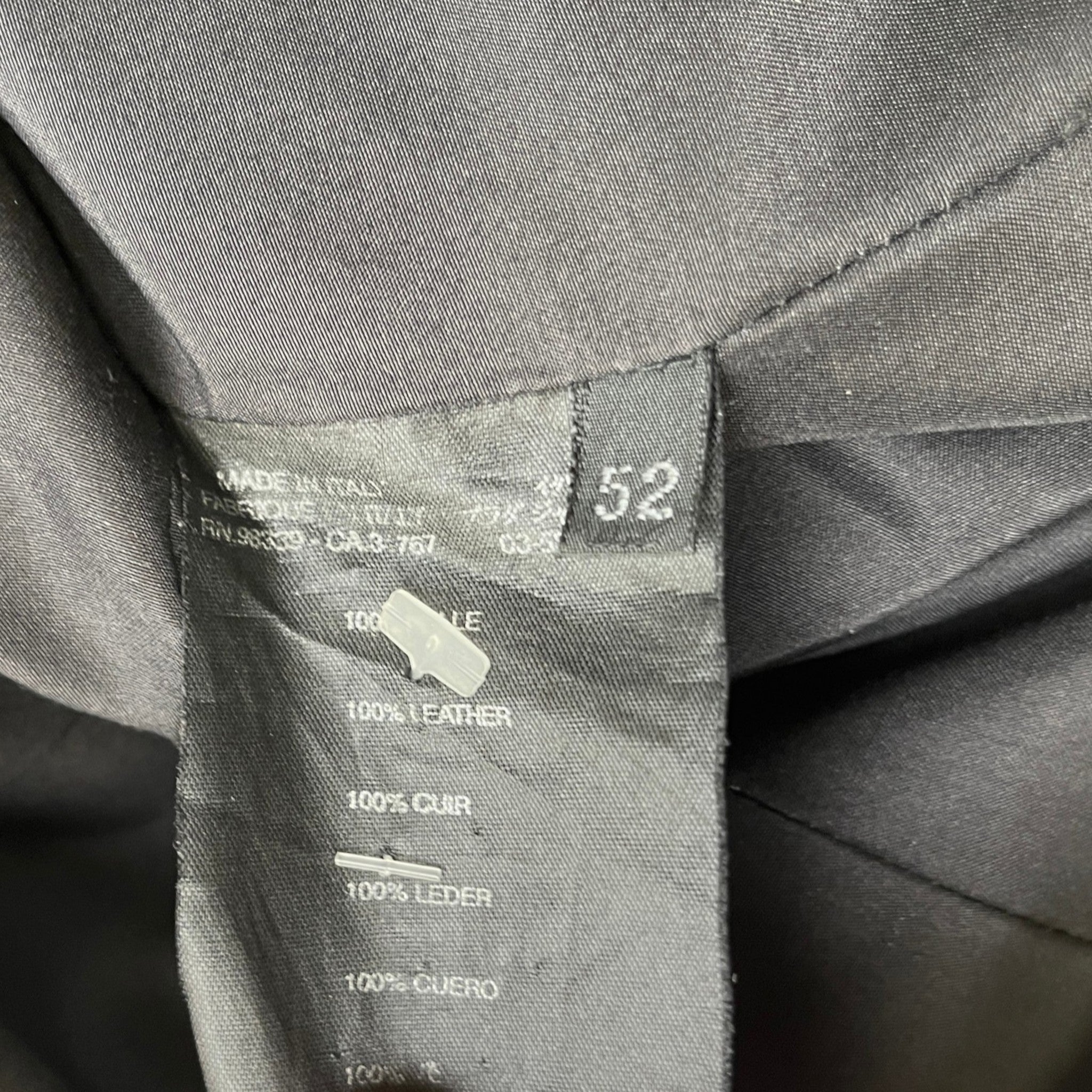 Men's Leather Blazer (Rrp £4150) Jacket Black Size IT 52 / XL