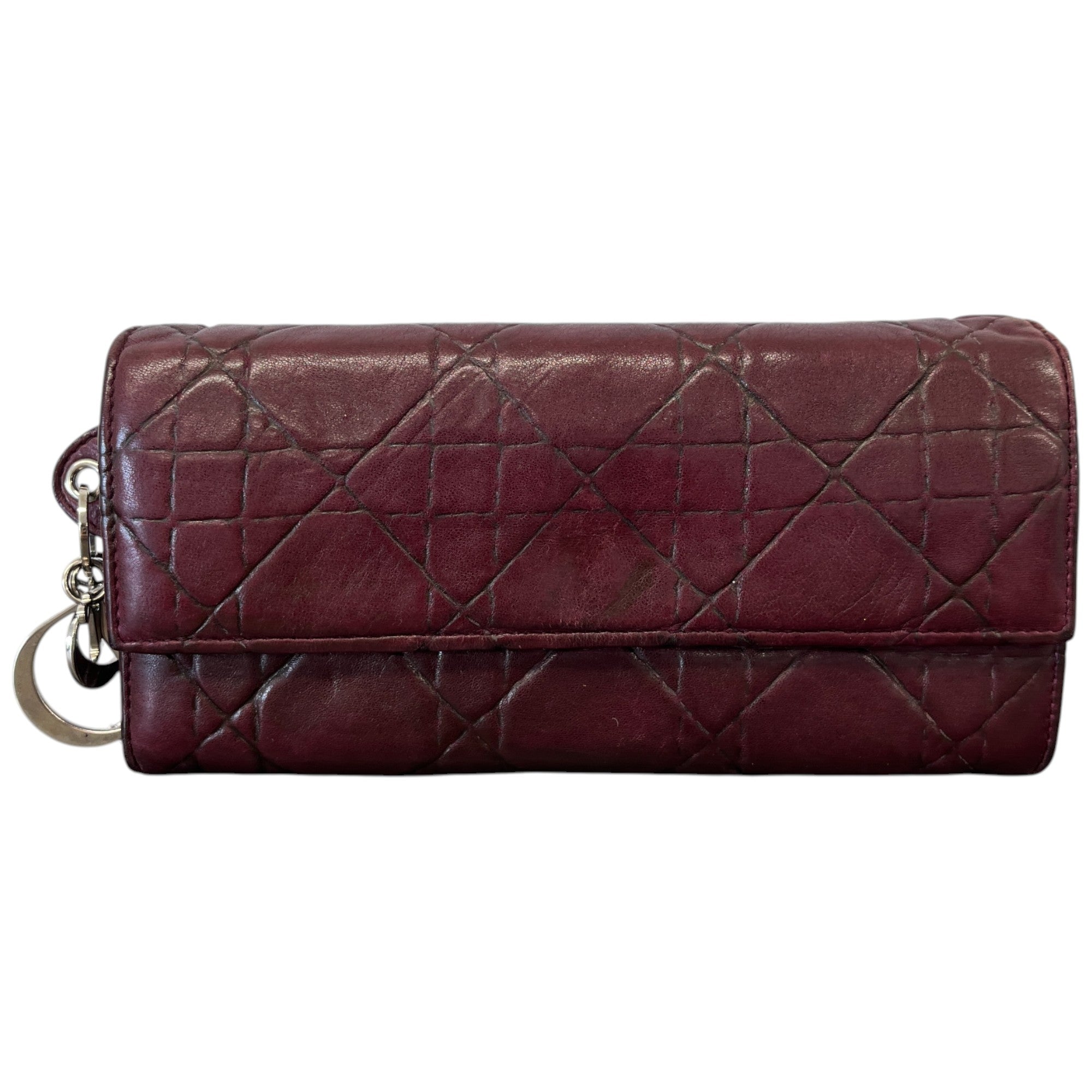 Women's Lady Dior Cannage Wallet On Chain Bag Burgundy