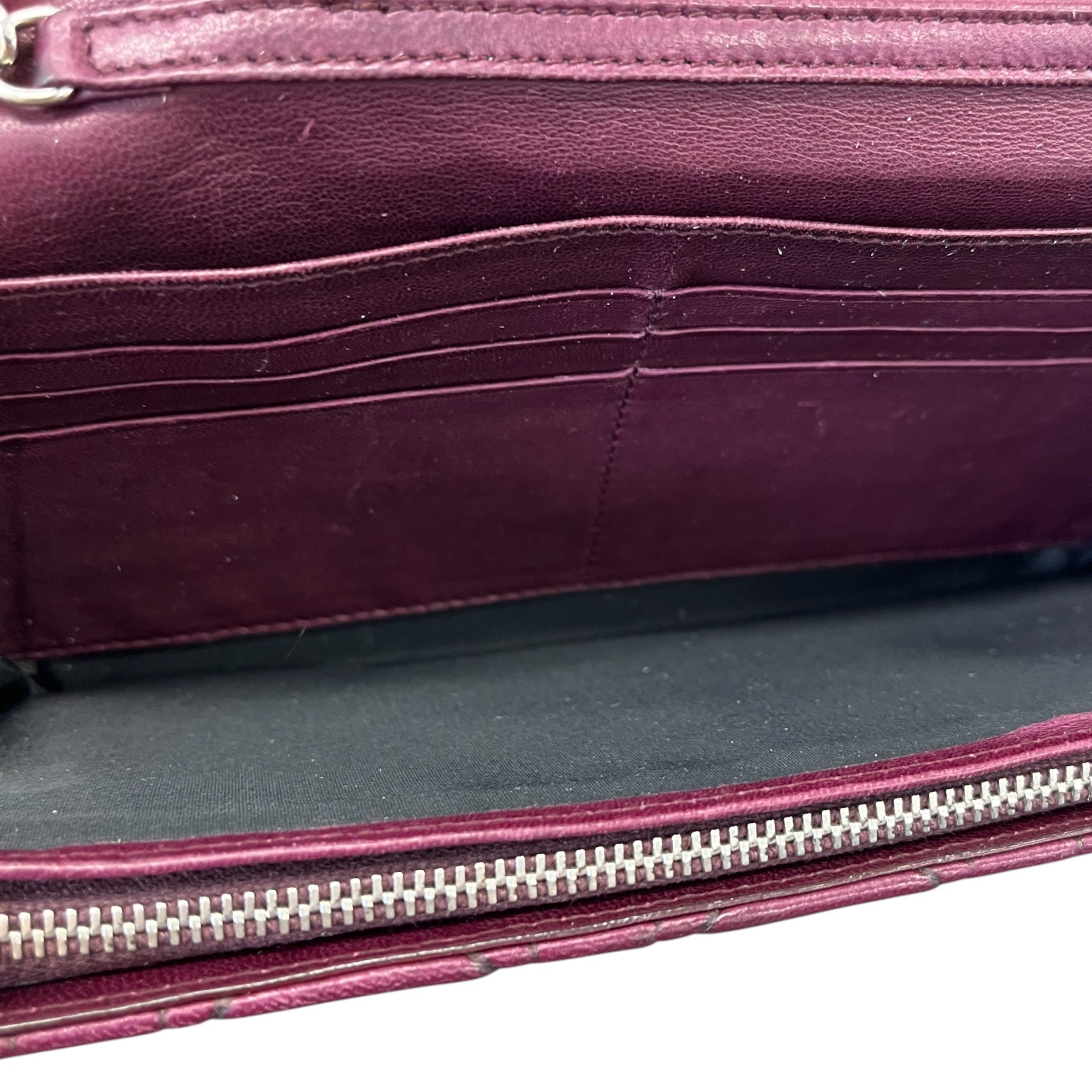 Women's Lady Dior Cannage Wallet On Chain Bag Burgundy