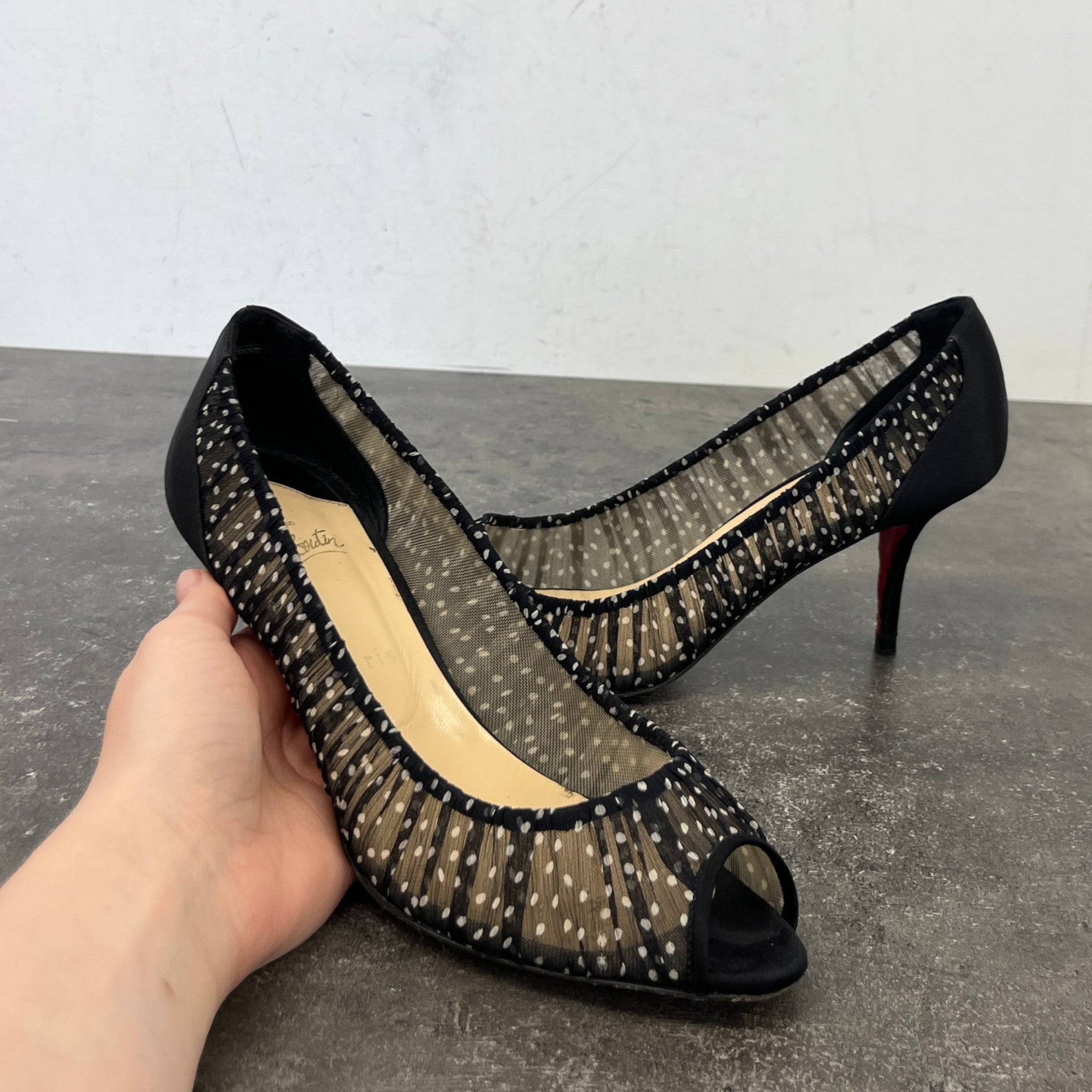 Women's Peep-Toe Heels Black Size EU 39.5 / UK 6.5