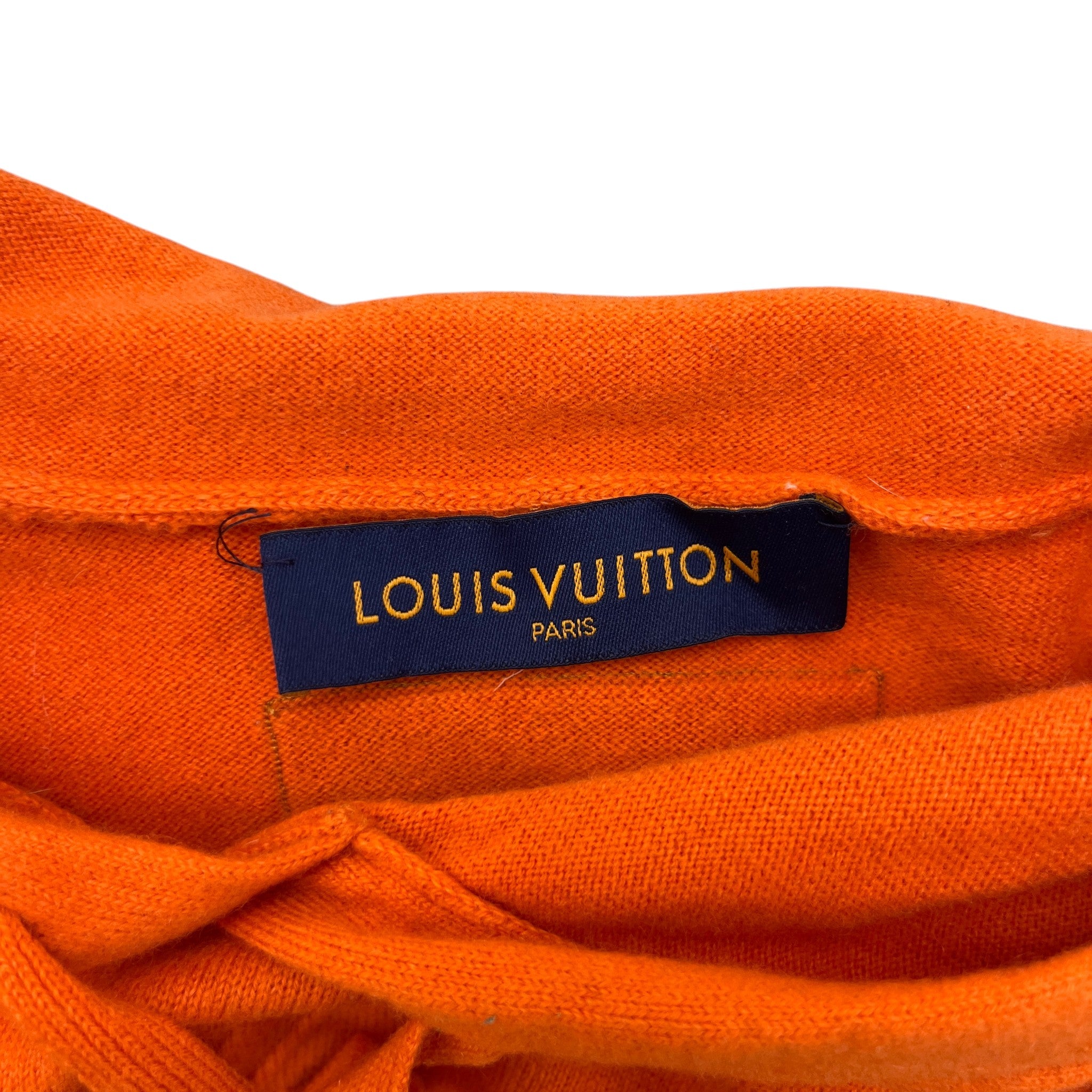 Men's Embossed Lv Hoodie Orange Size M