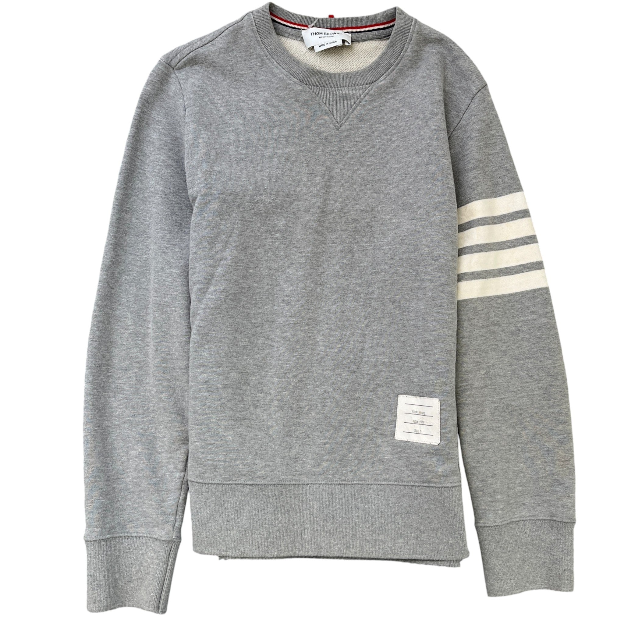 Men's 4-Bar Stripe Sweatshirt Grey Size M