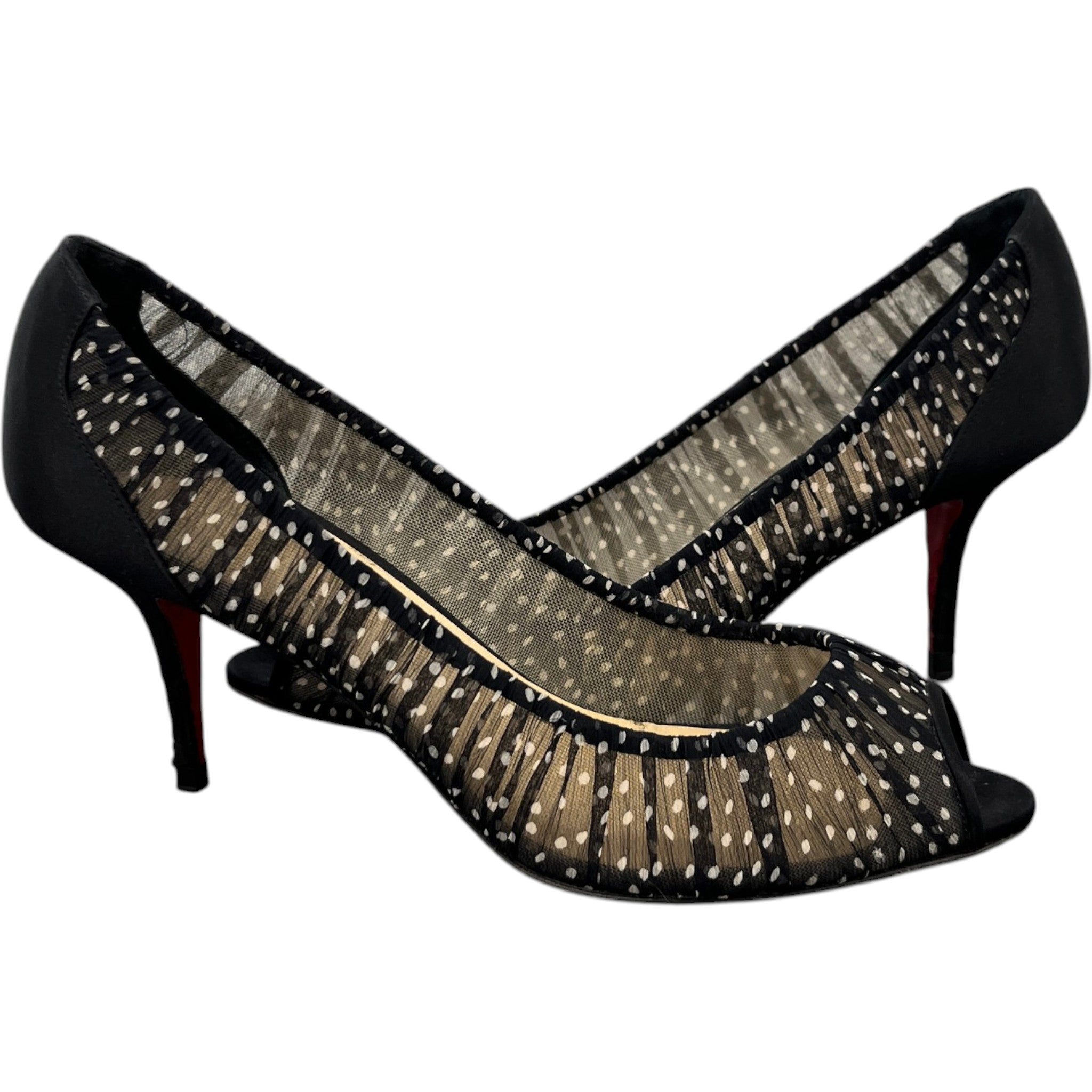 Women's Peep-Toe Heels Black Size EU 39.5 / UK 6.5