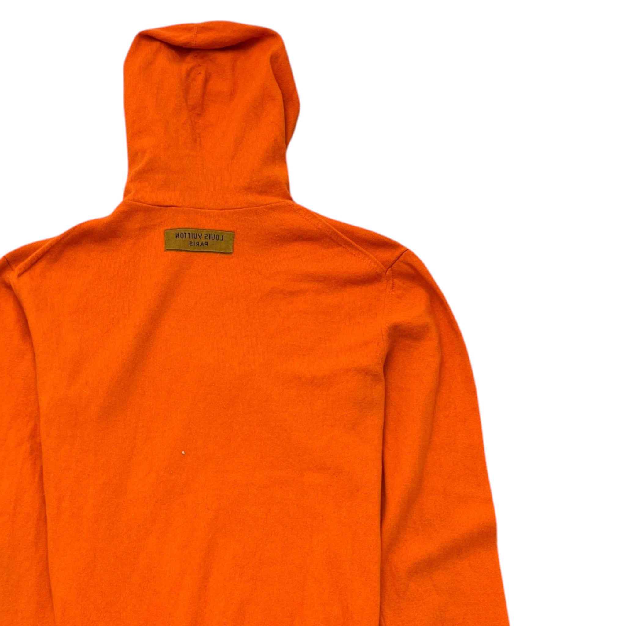 Men's Embossed Lv Hoodie Orange Size M