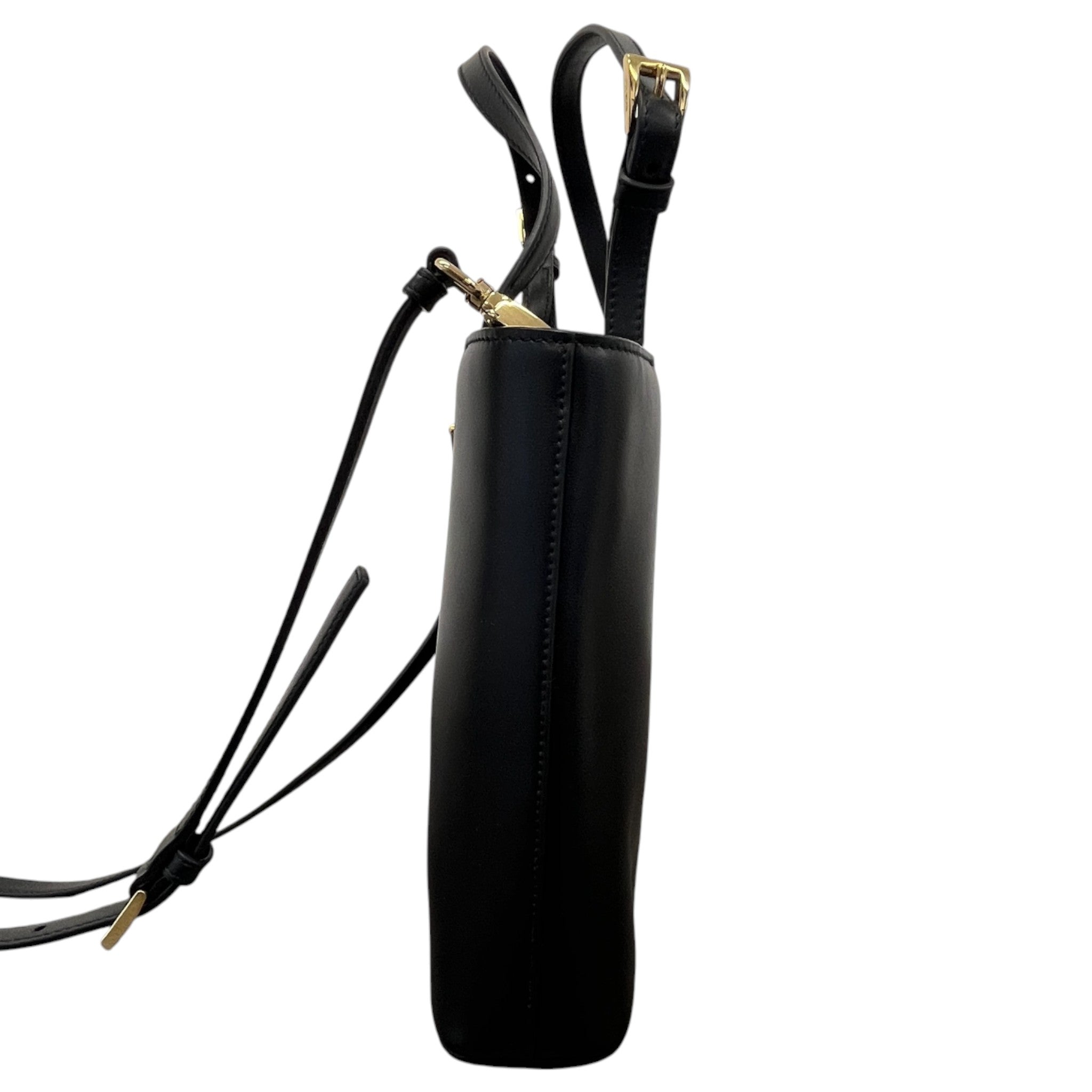 Women's Triangle Logo Applique Tote Handbag Black