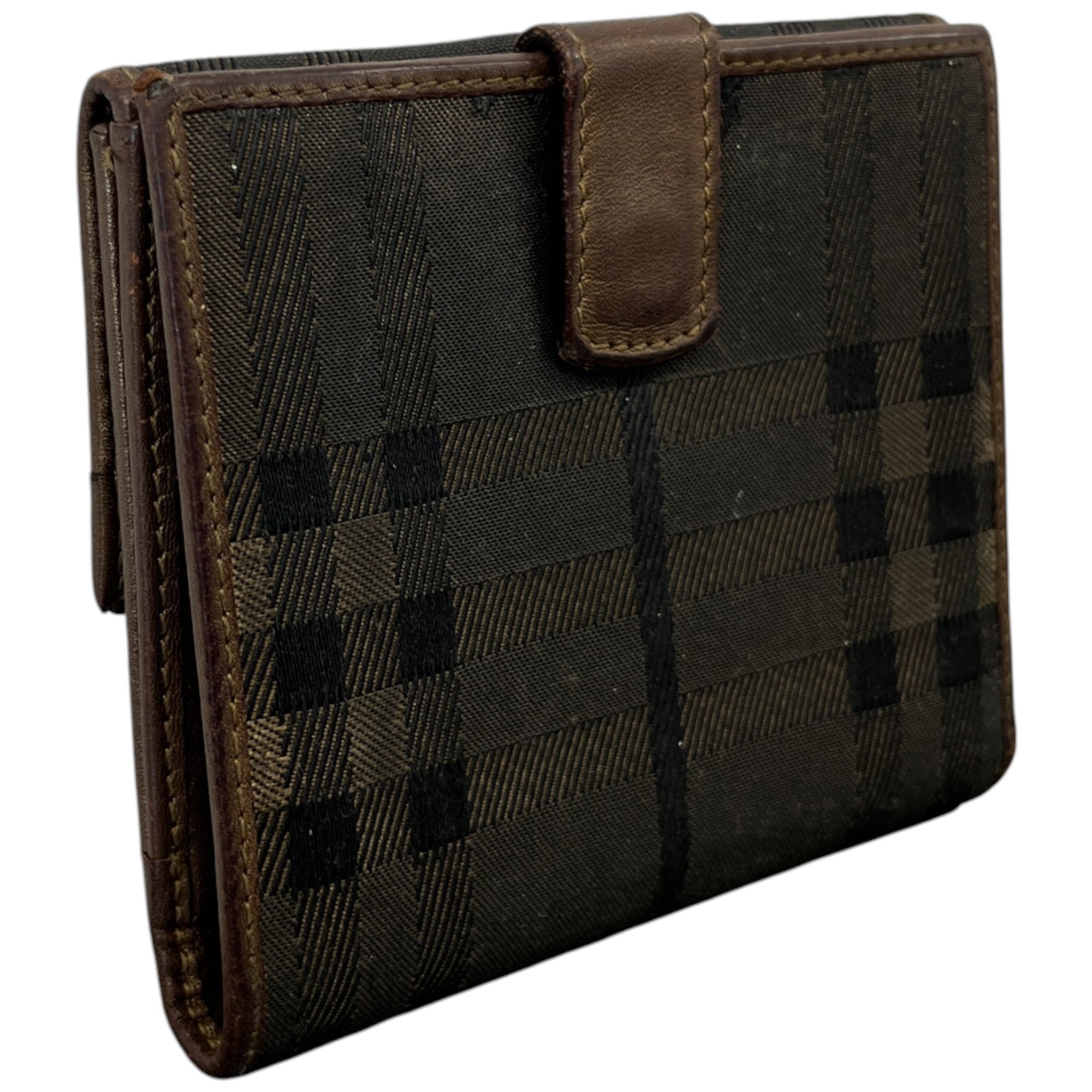 Women's Checkered Wallet Brown