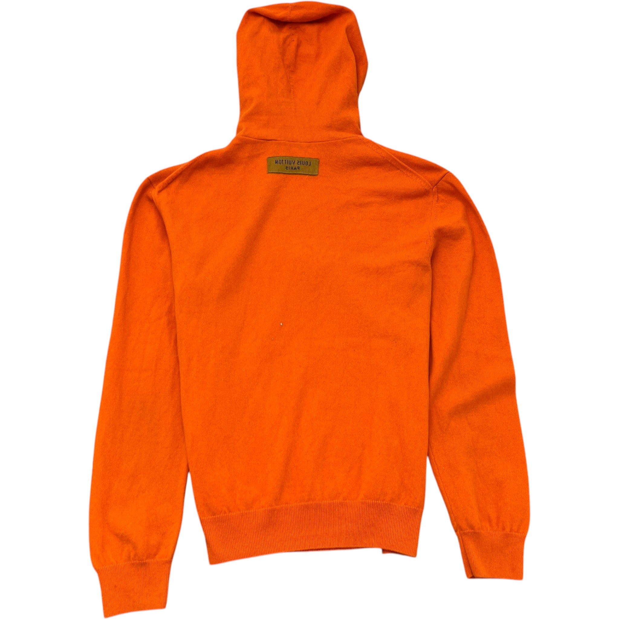 Men's Embossed Lv Hoodie Orange Size M