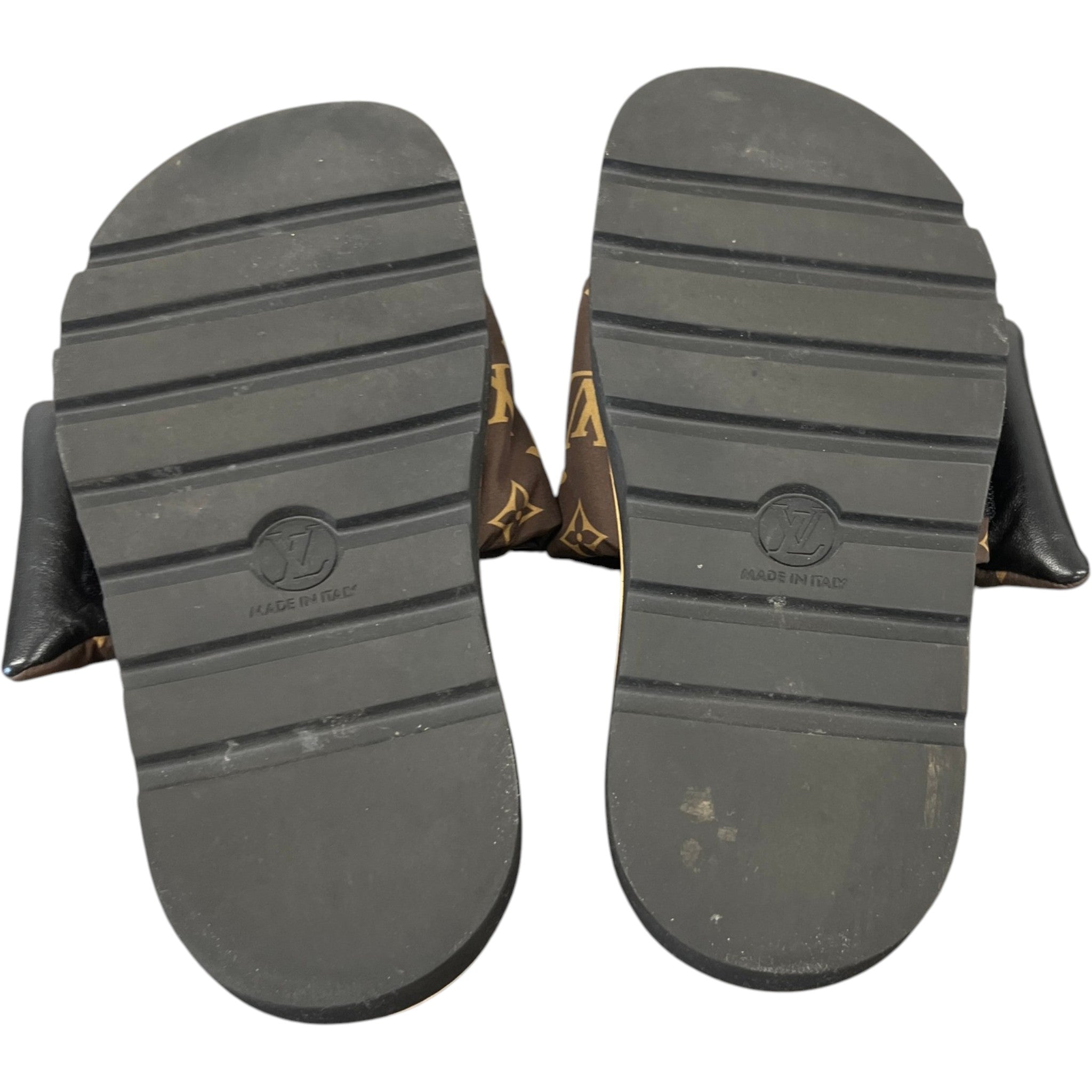 Women's Monogram Pool Pillow Flat Comfort Slides Brown Size EU 39 / UK 6