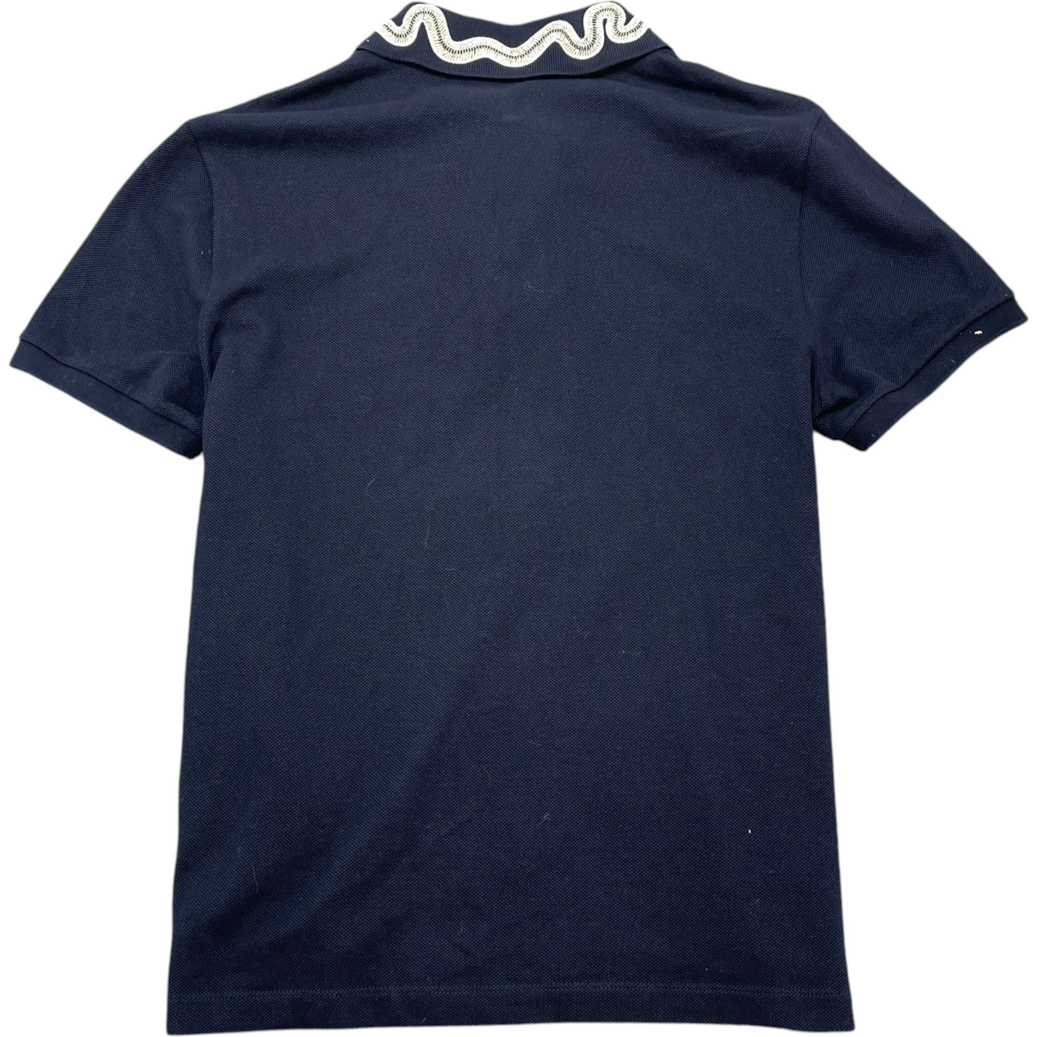 Men's Embroidered Collar Polo Shirt Navy Size M
