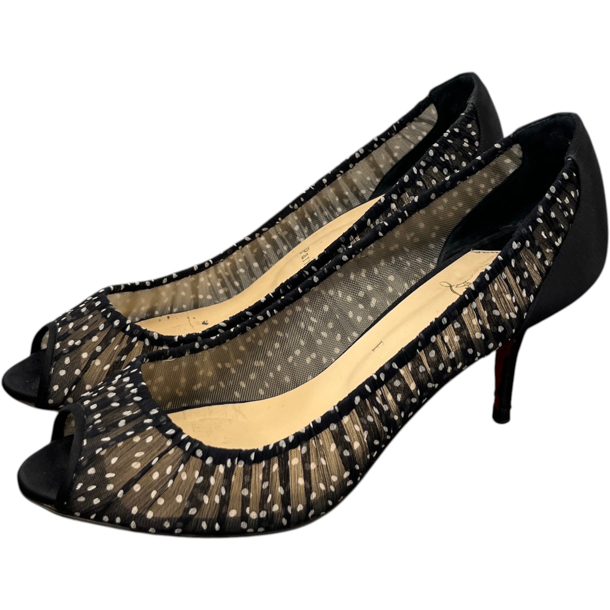 Women's Peep-Toe Heels Black Size EU 39.5 / UK 6.5