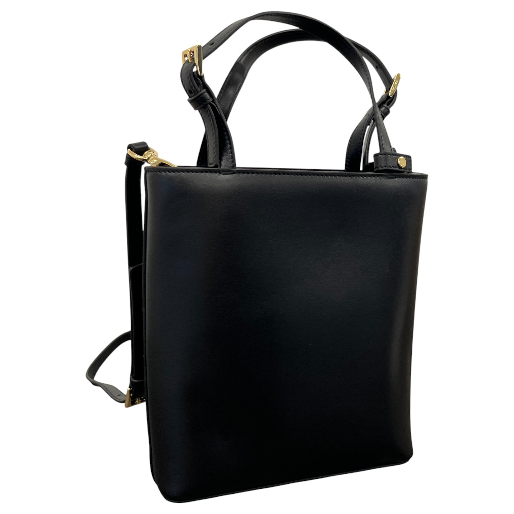 Women's Triangle Logo Applique Tote Handbag Black