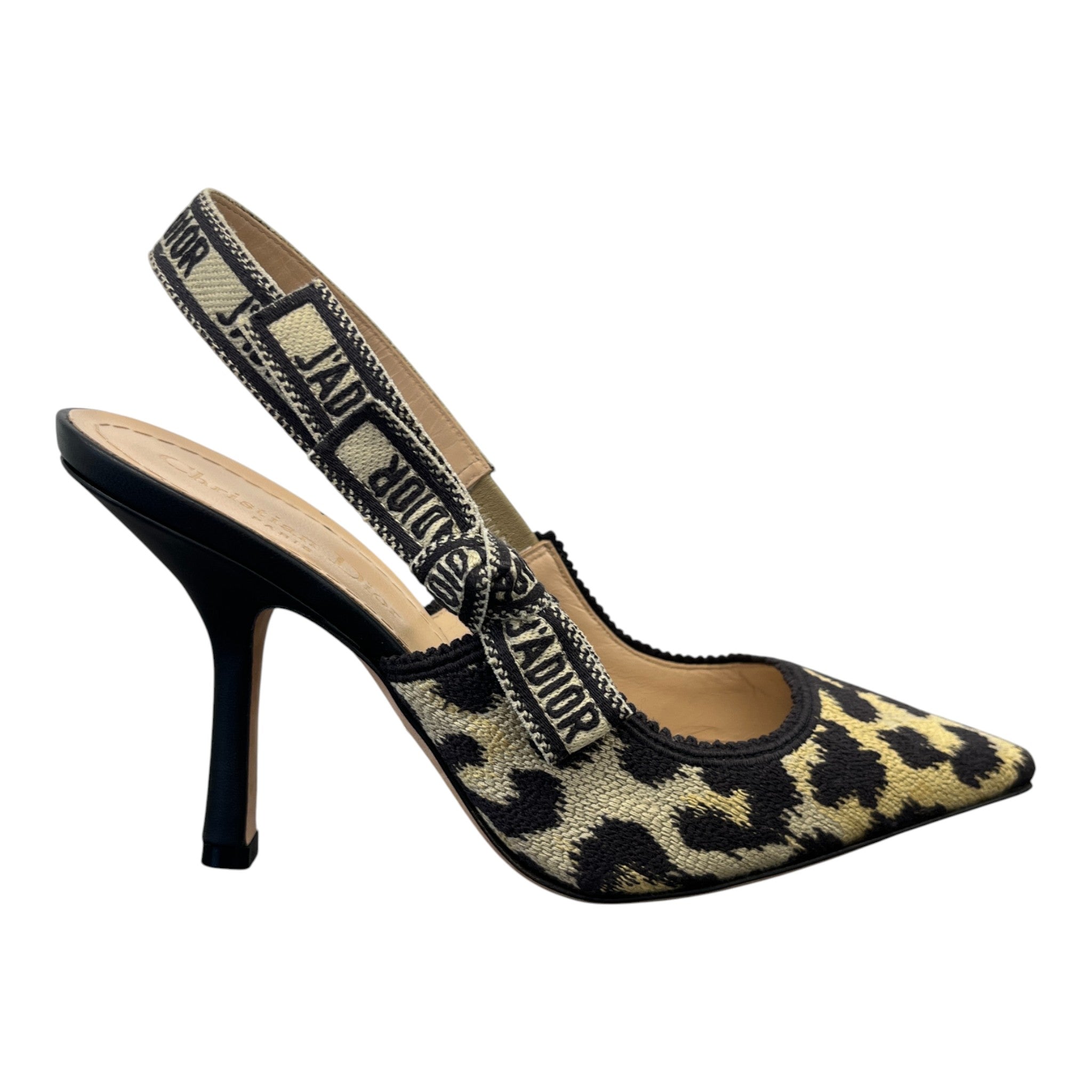Women's Leopard J'Adior Slingback Heels Beige Size EU 36.5 / UK 3.5