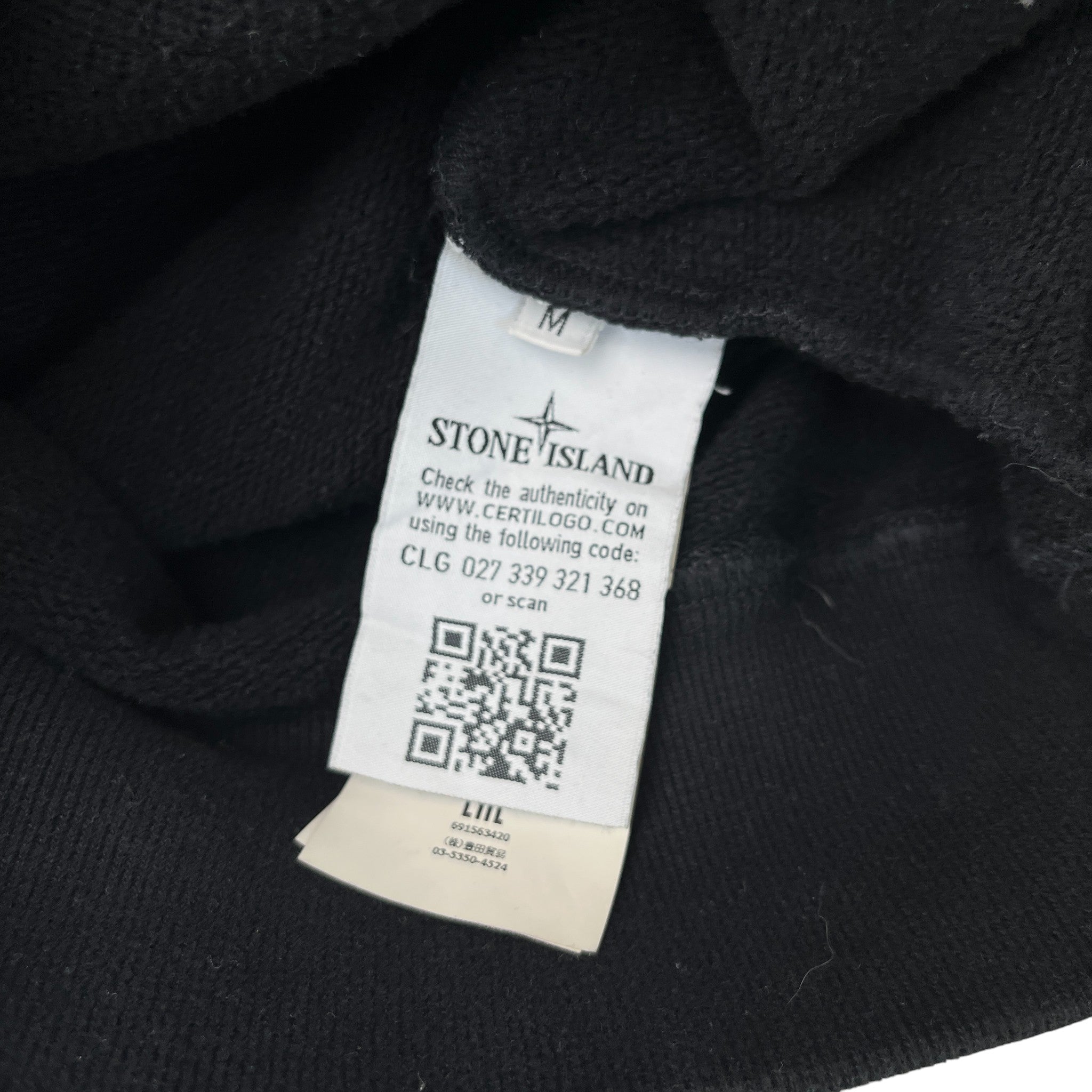 Men's Shadow Applique Logo Sweatshirt Black Size M