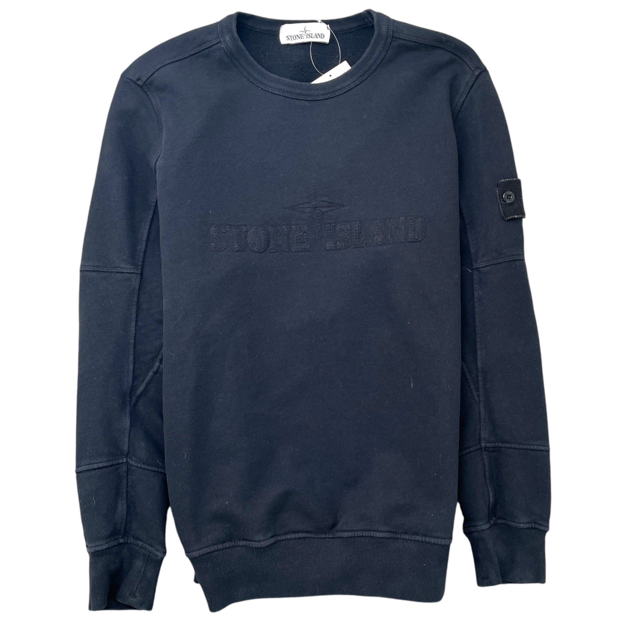 Men's Shadow Applique Logo Sweatshirt Black Size M