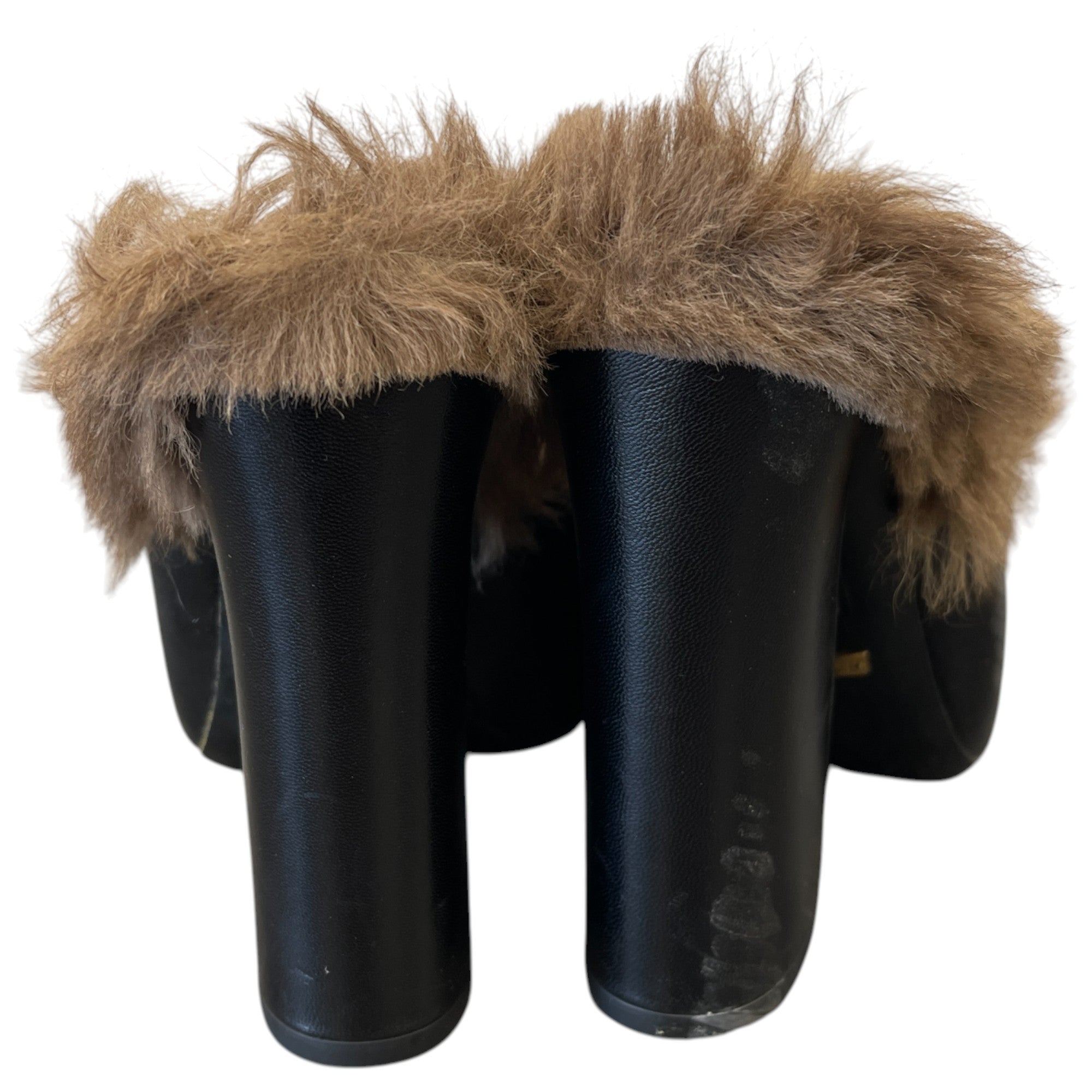 Women's Fur Lined Prince Town Heels Black Size EU 37.5 / UK 4.5