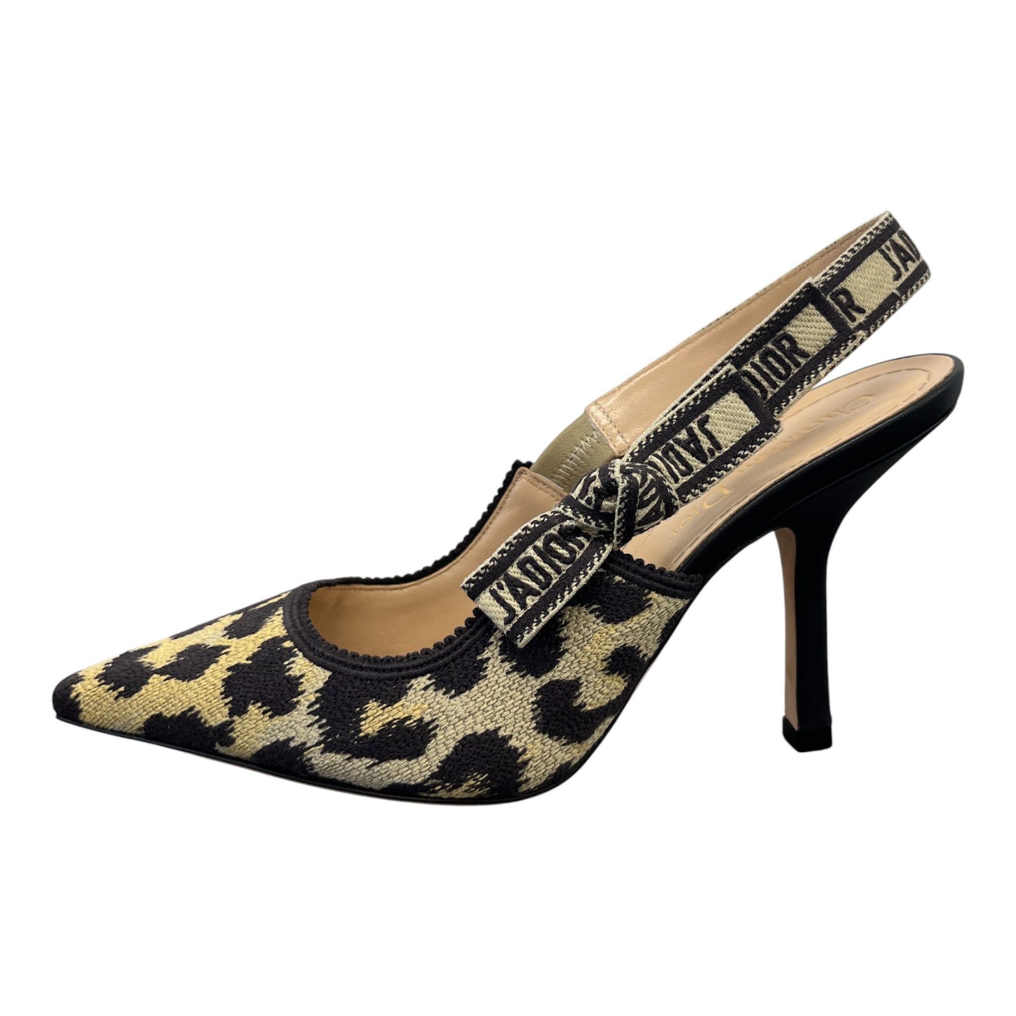 Women's Leopard J'Adior Slingback Heels Beige Size EU 36.5 / UK 3.5