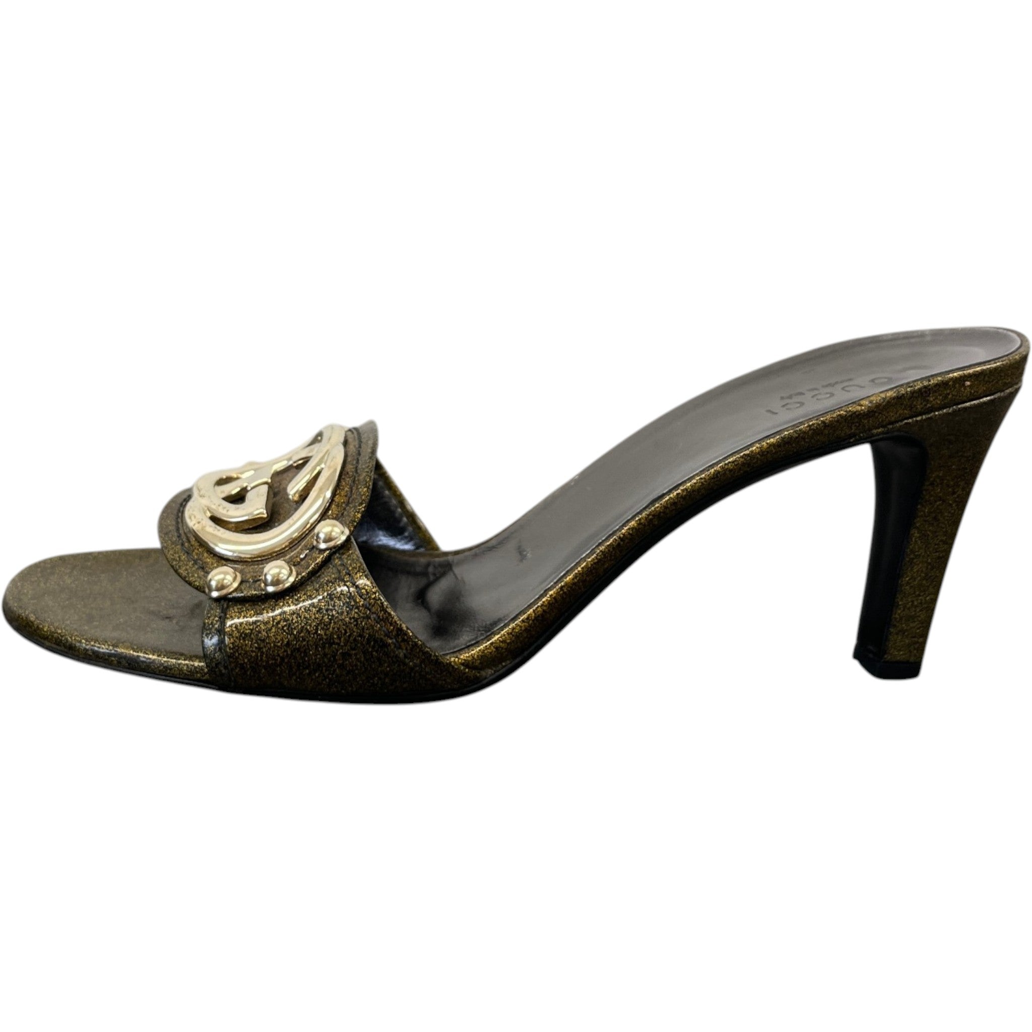 Women's Gg Glitter Mules Heels Gold Size EU 37 / UK 4