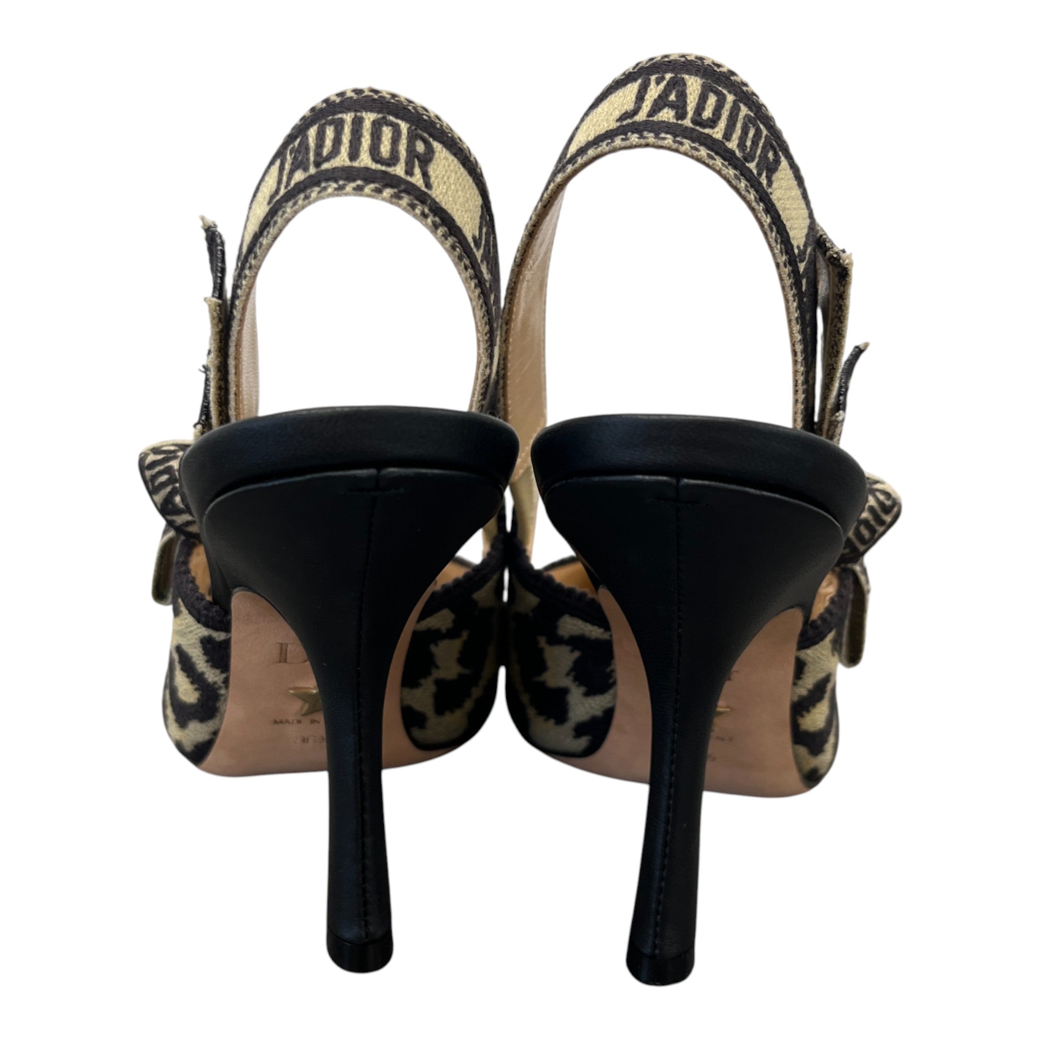 Women's Leopard J'Adior Slingback Heels Beige Size EU 36.5 / UK 3.5