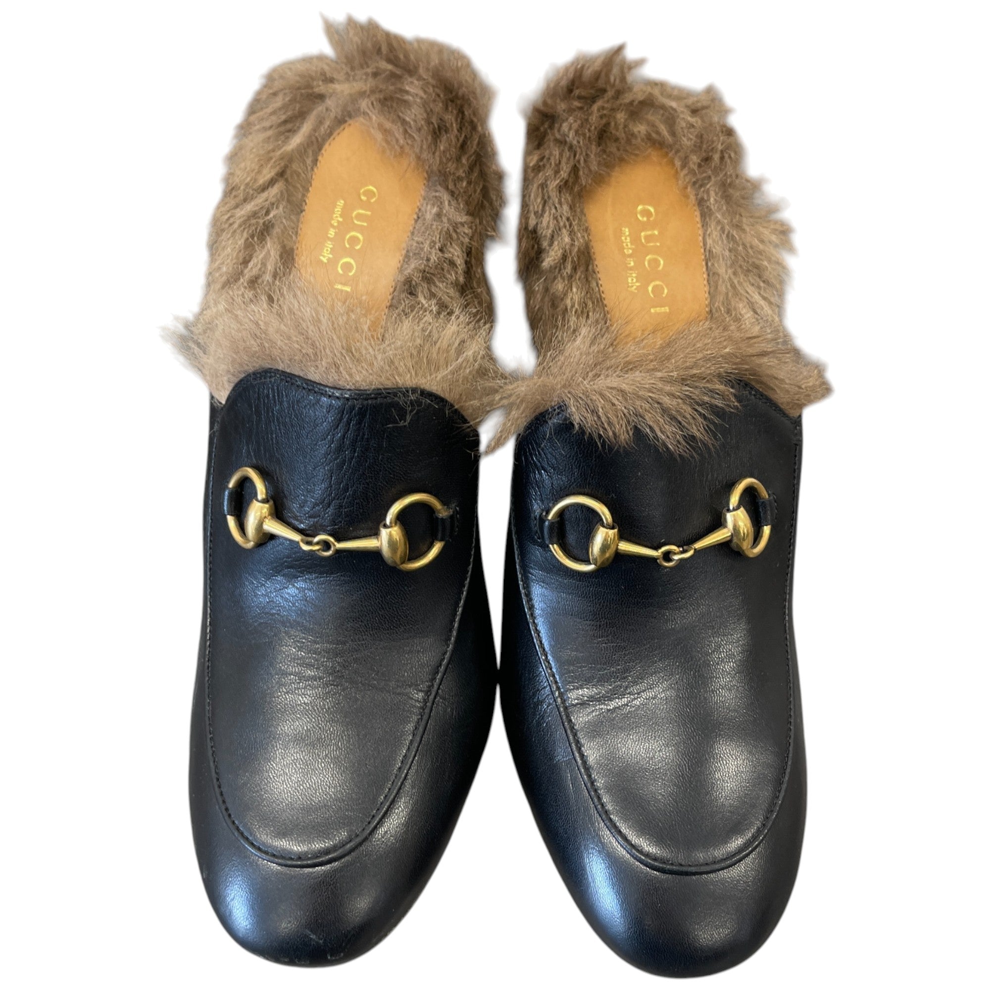 Women's Fur Lined Prince Town Heels Black Size EU 37.5 / UK 4.5