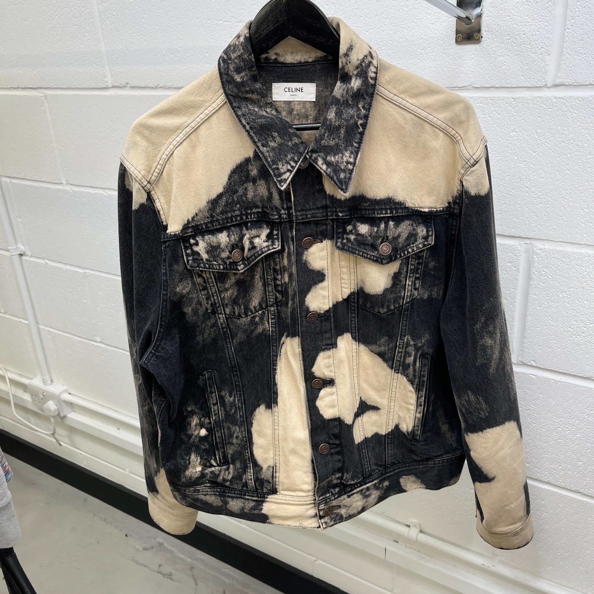 Men's Tye-Dye Denim Jacket Black Size S