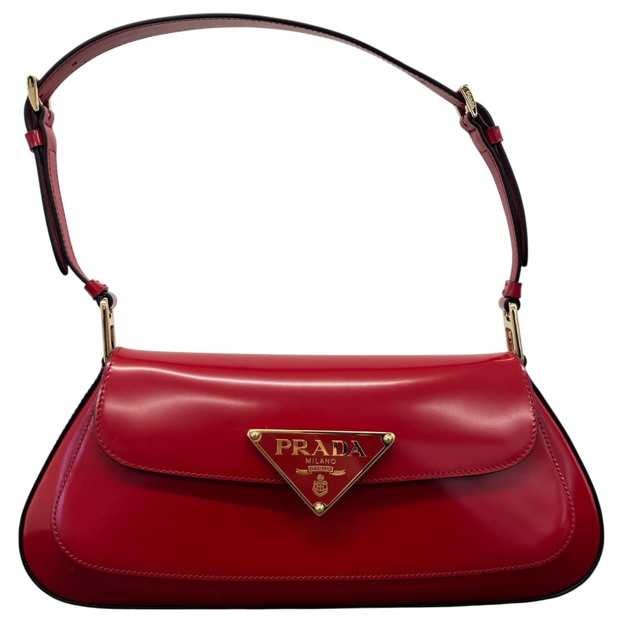 Women's Logo-Plaque Brushed Handbag Red