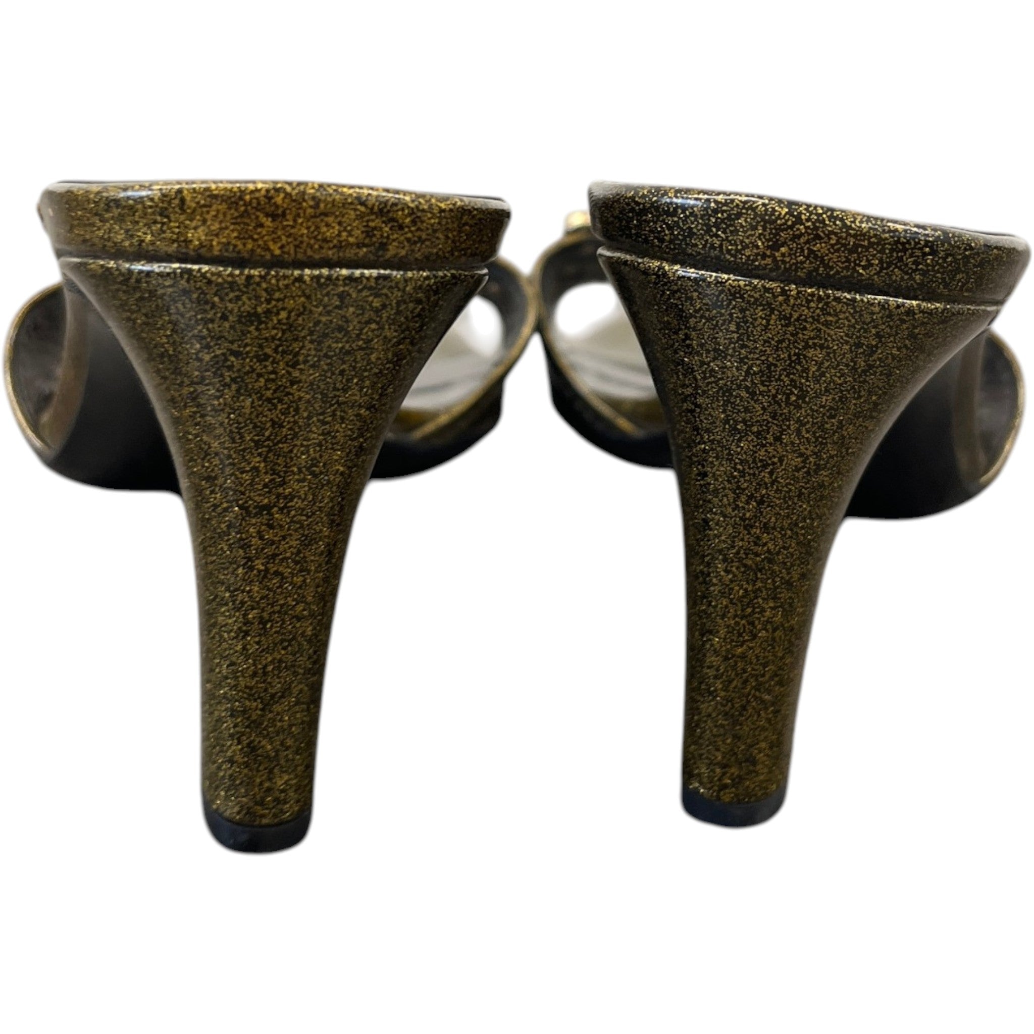 Women's Gg Glitter Mules Heels Gold Size EU 37 / UK 4