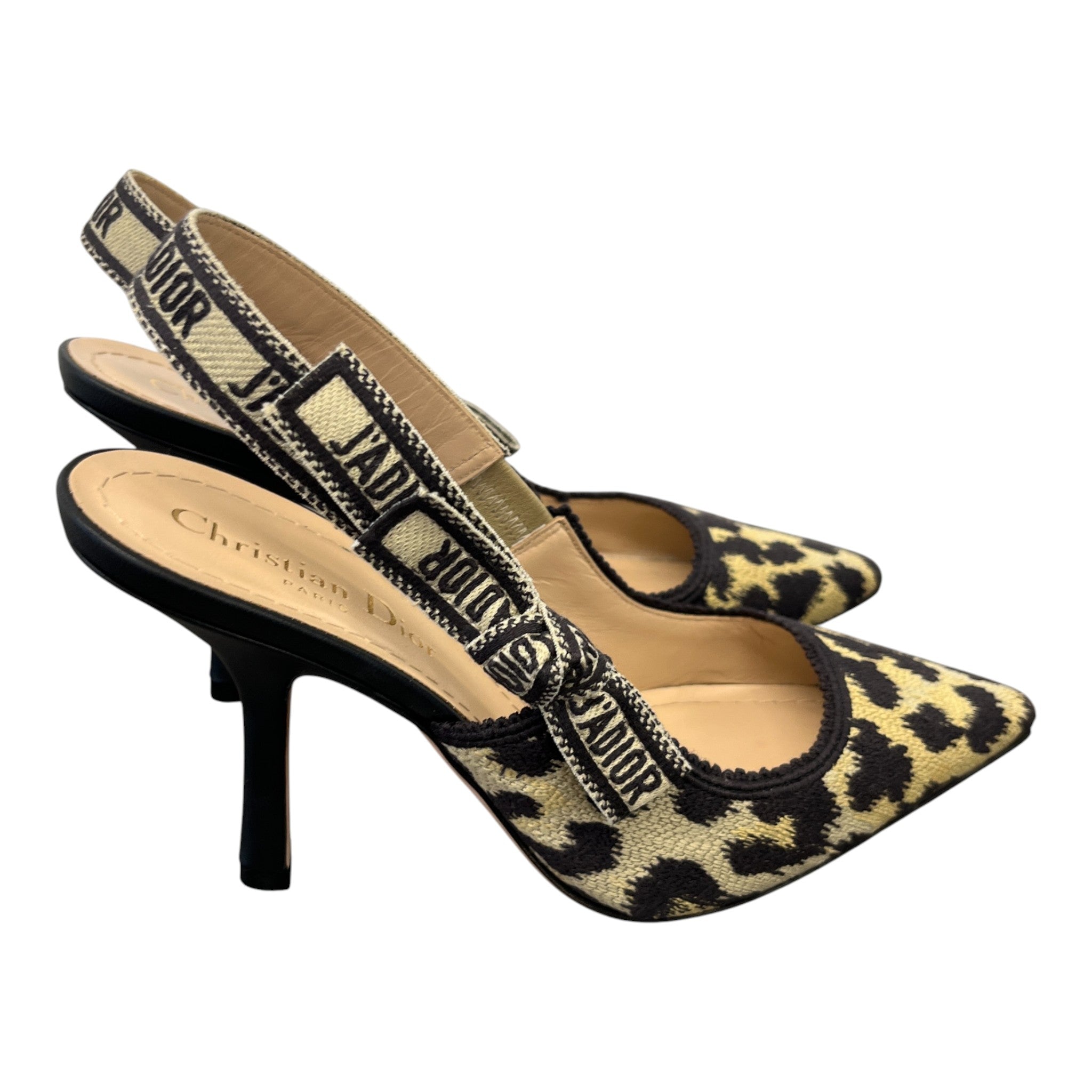 Women's Leopard J'Adior Slingback Heels Beige Size EU 36.5 / UK 3.5