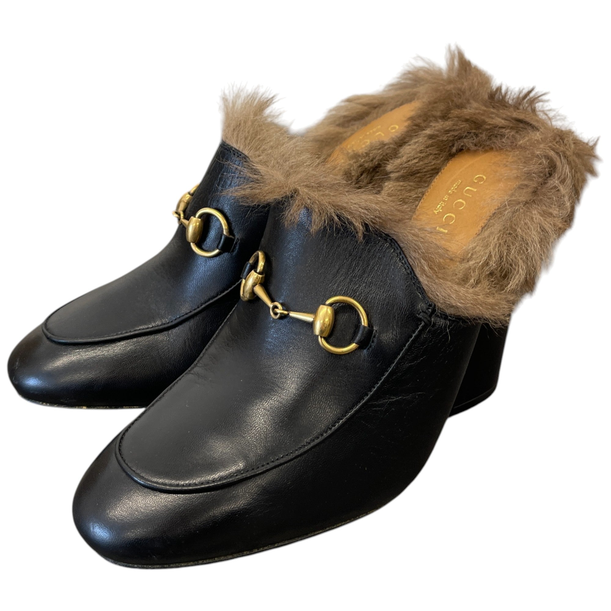 Women's Fur Lined Prince Town Heels Black Size EU 37.5 / UK 4.5