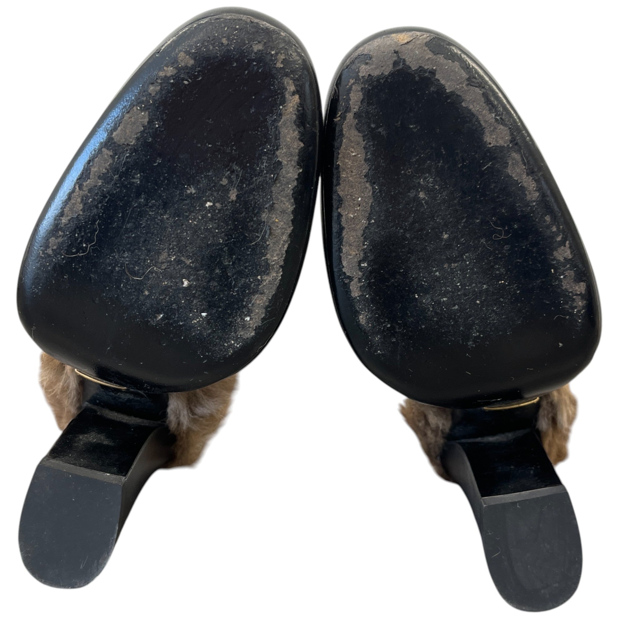 Women's Fur Lined Prince Town Heels Black Size EU 37.5 / UK 4.5