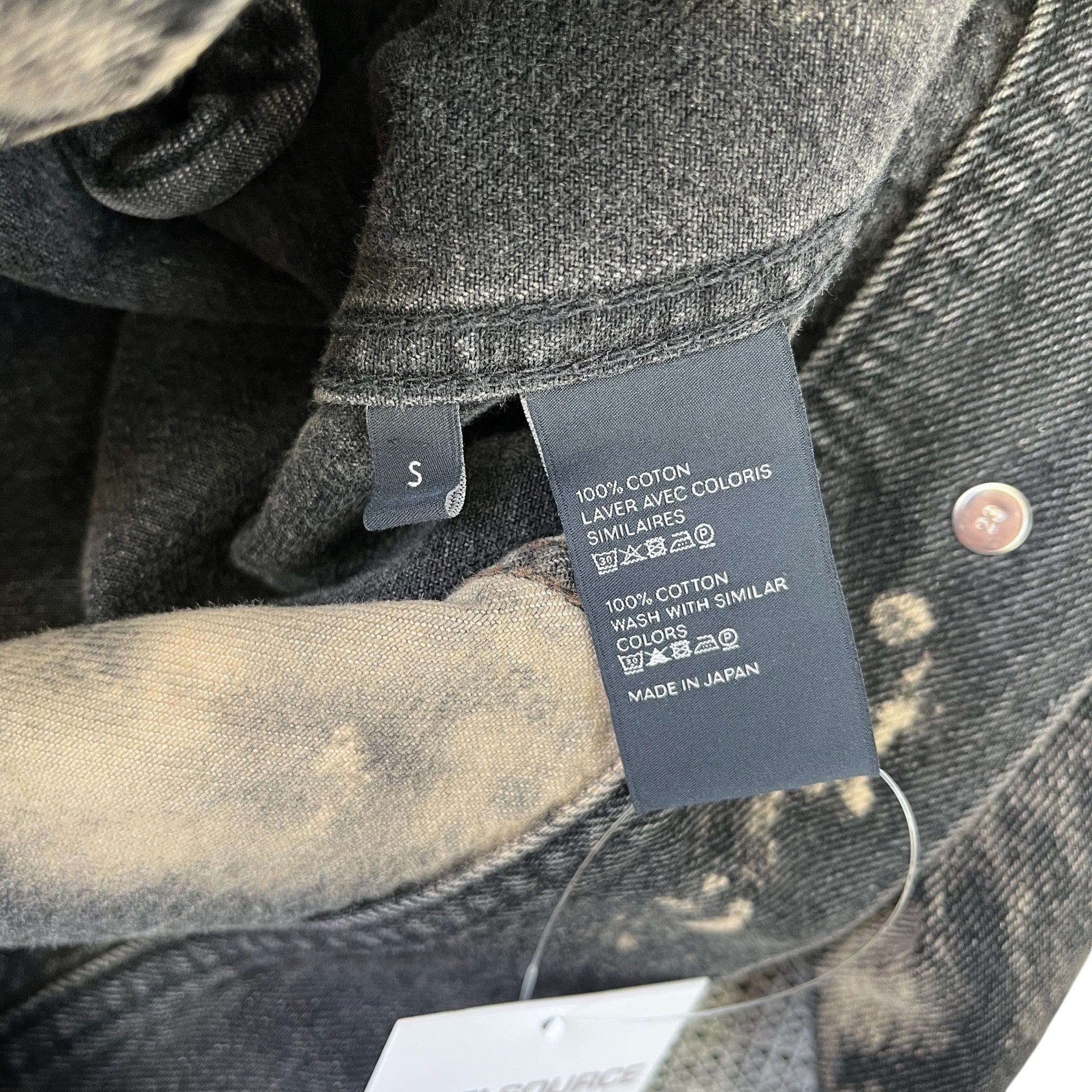 Men's Tye-Dye Denim Jacket Black Size S