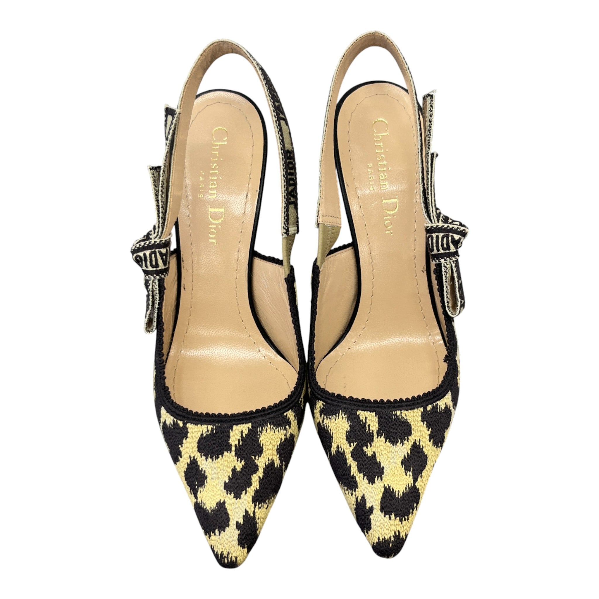 Women's Leopard J'Adior Slingback Heels Beige Size EU 36.5 / UK 3.5