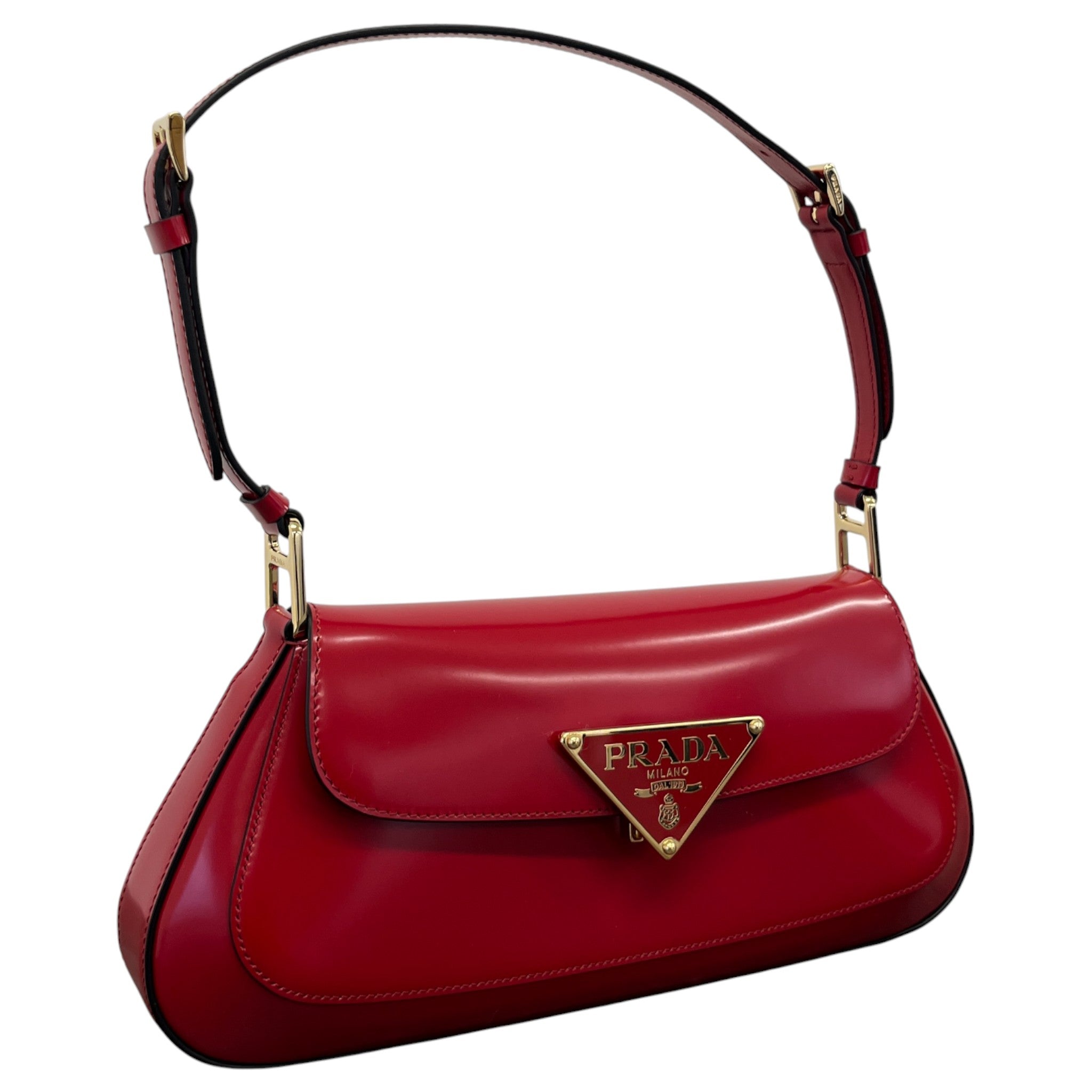 Women's Logo-Plaque Brushed Handbag Red