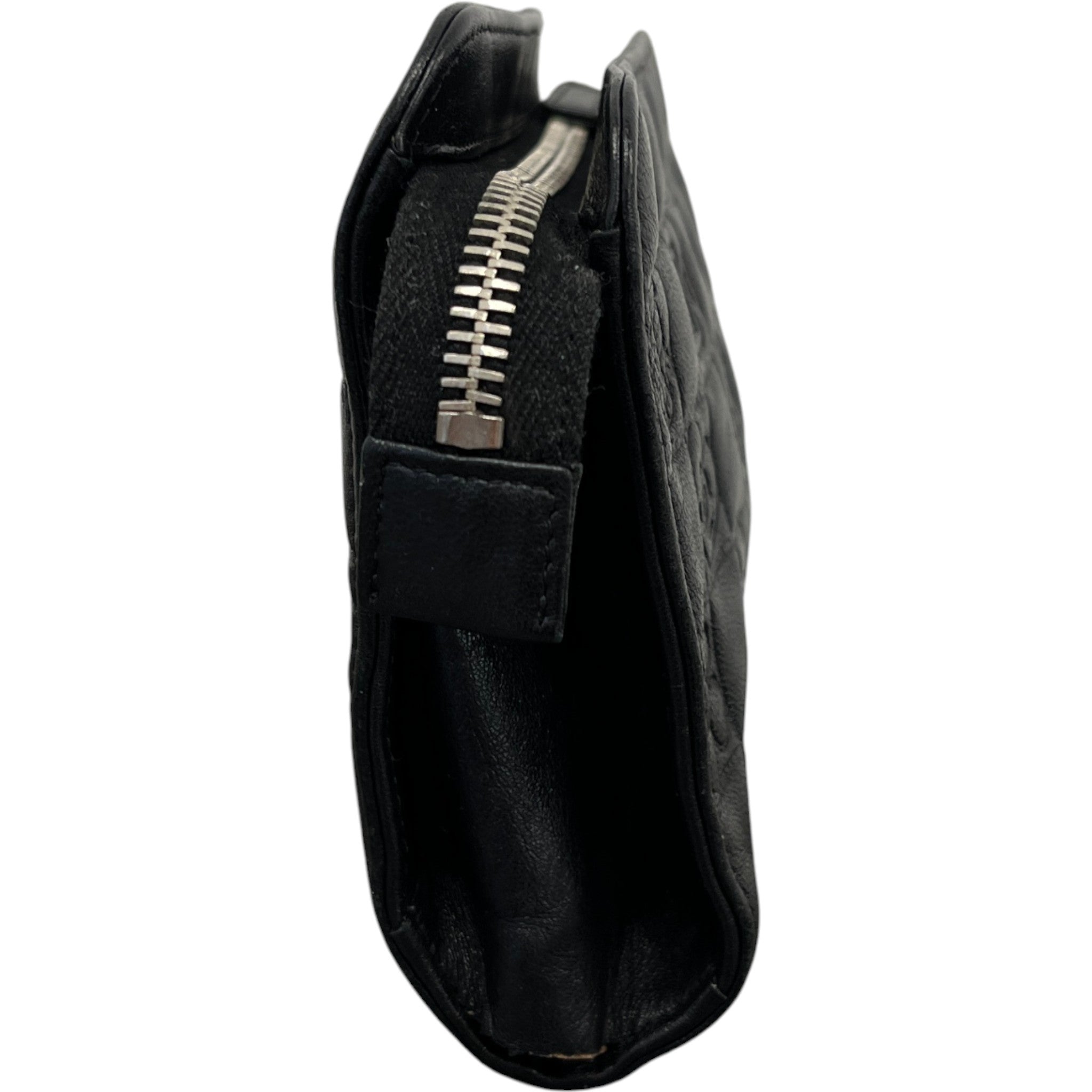 Women's Logo Lambskin Makeup Bag Black