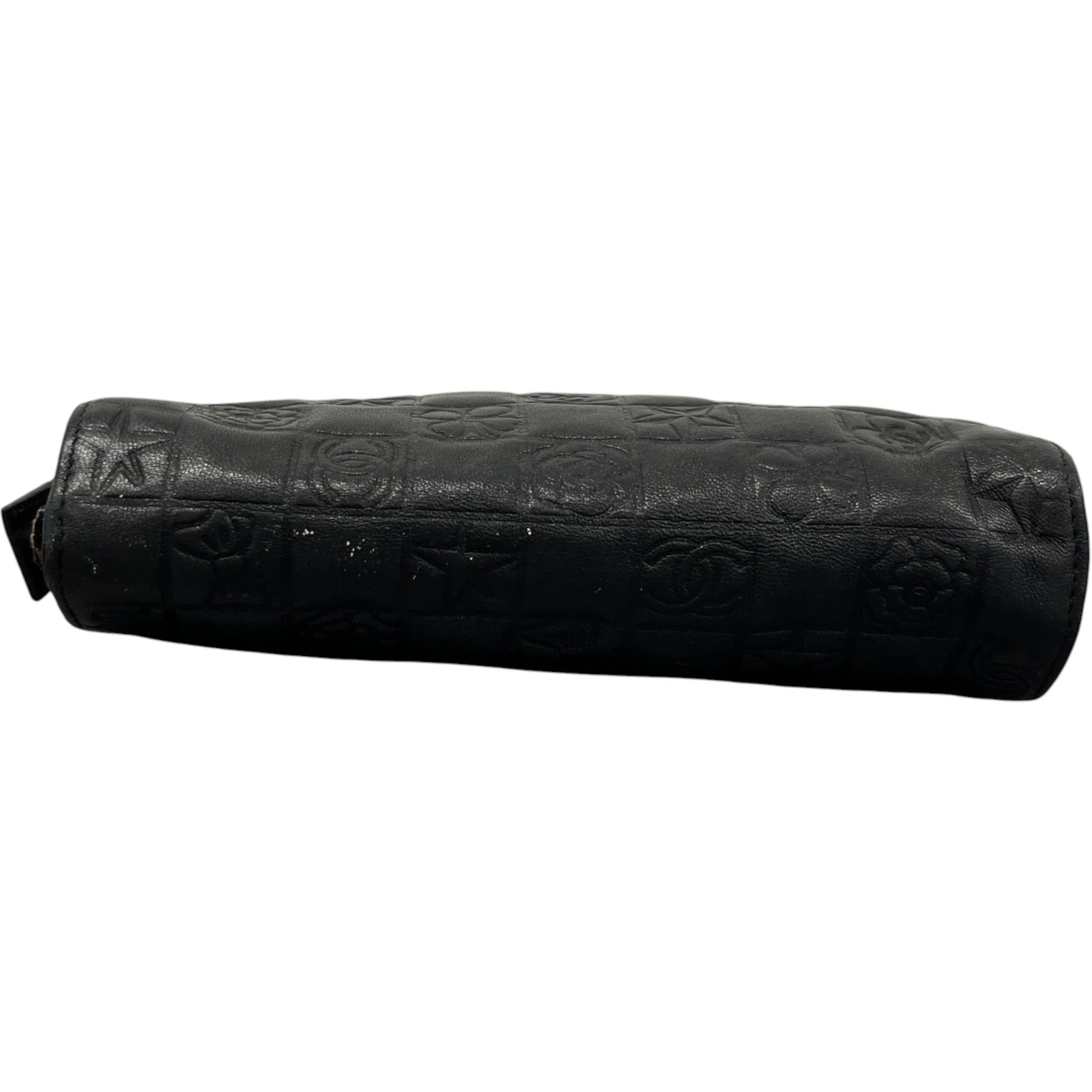 Women's Logo Lambskin Makeup Bag Black